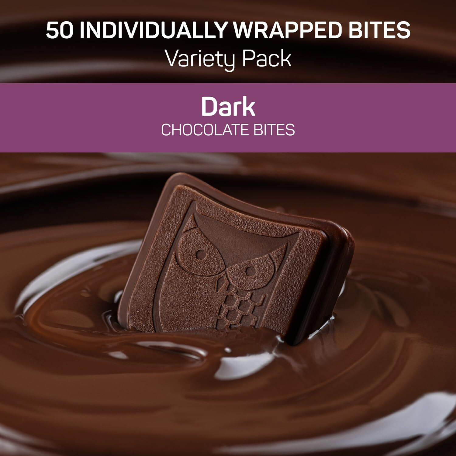 Awake - Caffeinated Chocolate Bites - Dark Chocolate, 50 Bites - 50Mg Caffeine - Individually Wrapped Energy Bites - Coffee Alternative - Fairtrade, Gluten Free, Non Gmo - 0.48Oz
