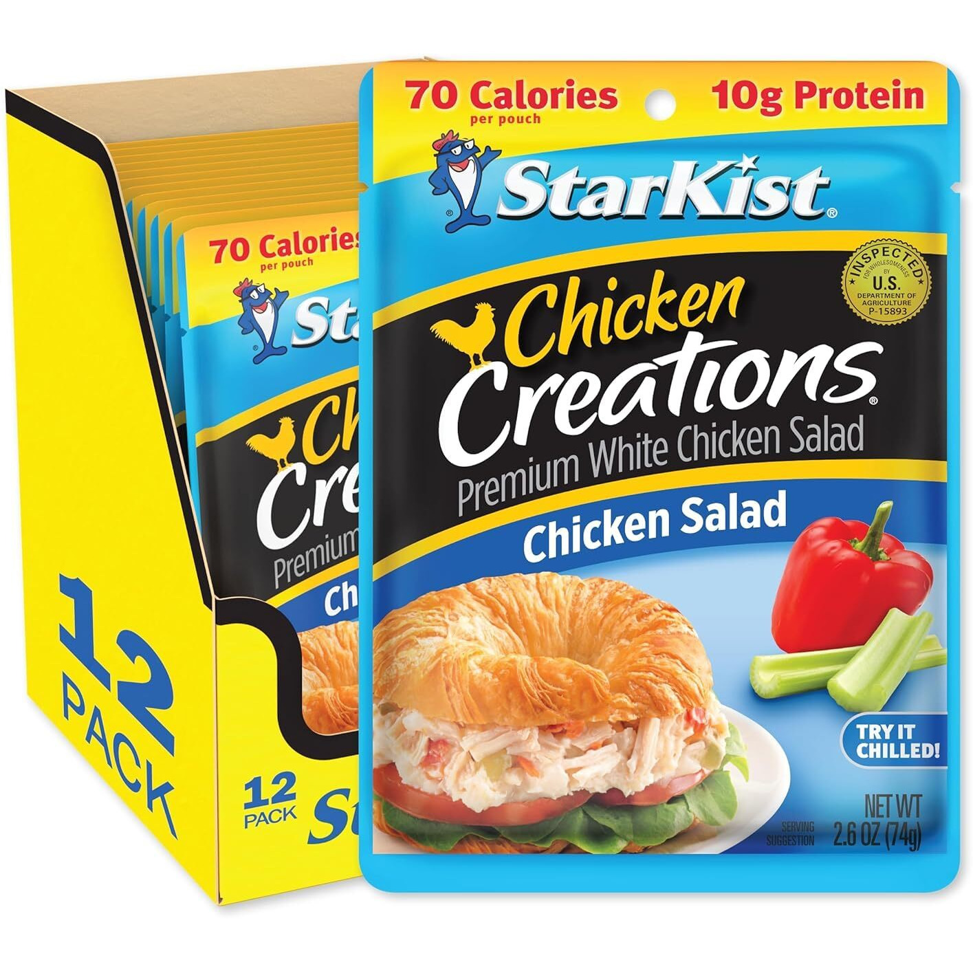 Starkist Chicken Creations, Chicken Salad, 2.6 Oz Pouch (Pack Of 12)