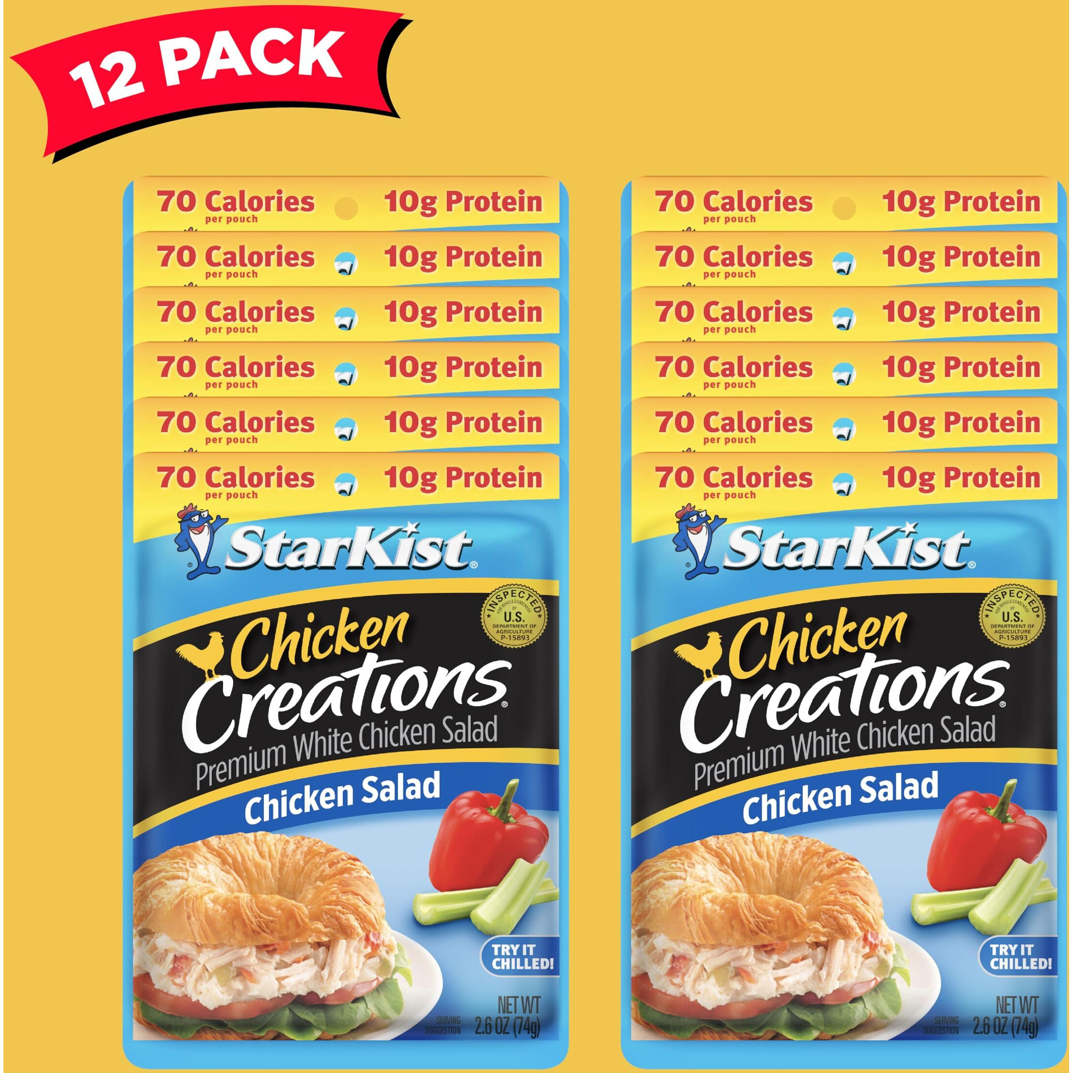 Starkist Chicken Creations, Chicken Salad, 2.6 Oz Pouch (Pack Of 12)