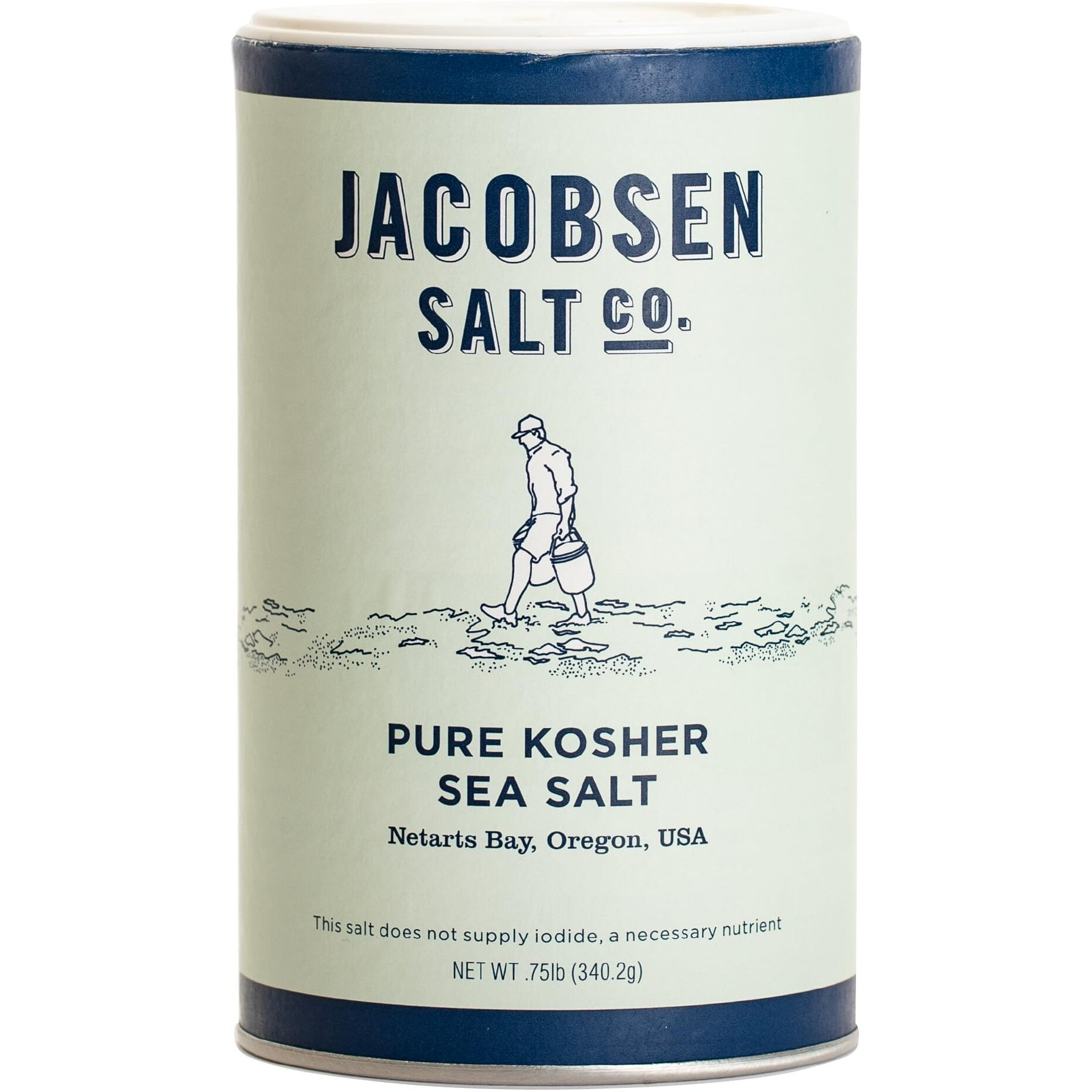 Jacobsen Salt Co. Pure Kosher Sea Salt - Kosher, Coarse, Non-Iodized Made In Usa, Non-Gmo, Steak Seasoning, Gourmet, Real Salt Flakes - 12Oz