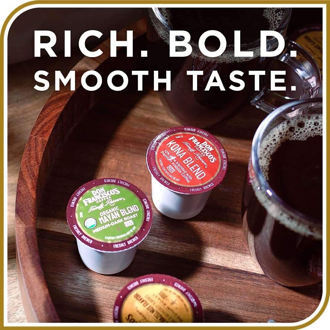 Don Francisco's Hawaiian Hazelnut Flavored Medium Roast Coffee Pods - 55 Count - Recyclable Single-Serve Coffee Pods, Compatible With Your K- Cup Keurig Coffee Maker