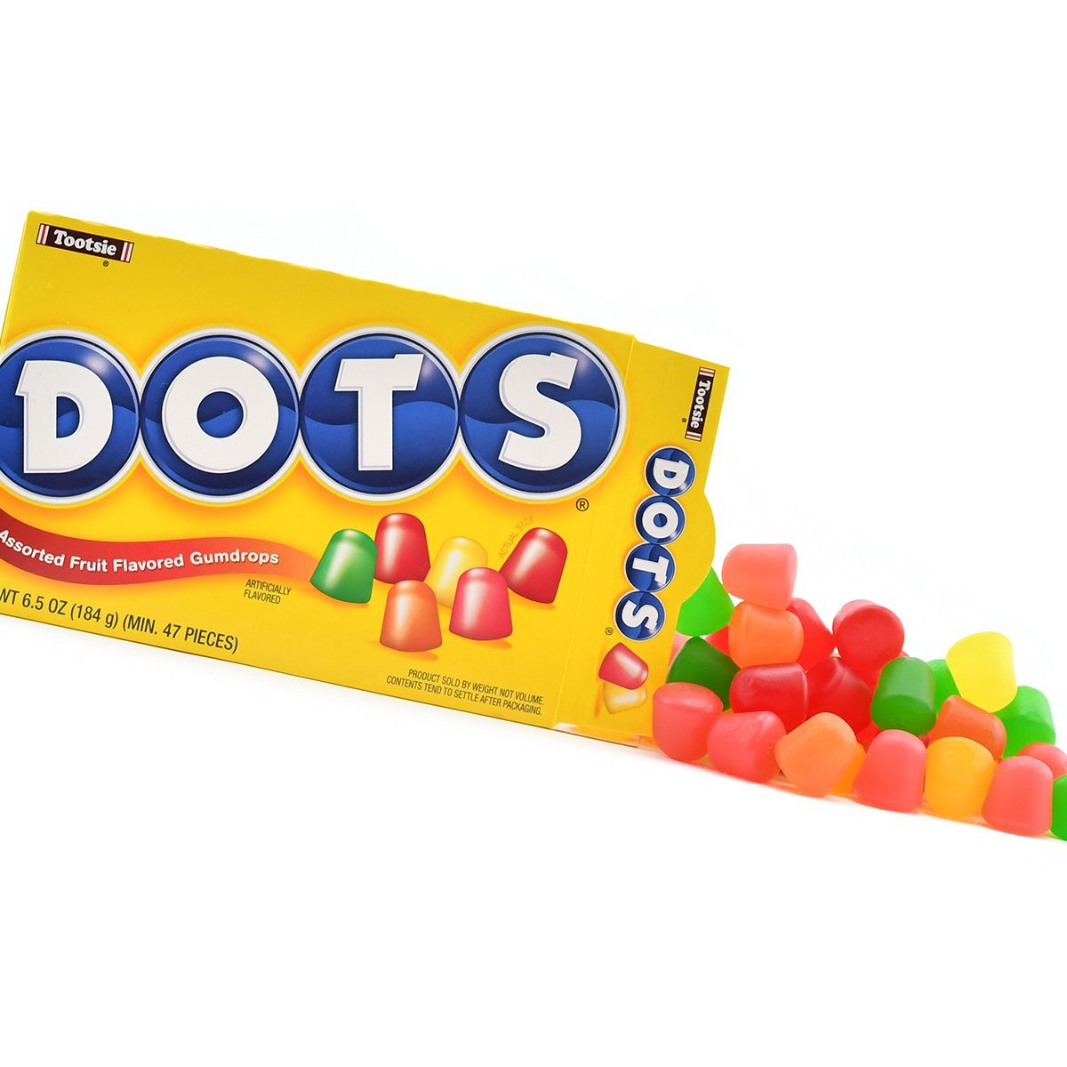 Dots Individually Wrapped Candy - Original Gummy Candy Flavors - Cherry, Lime, Orange, Lemon, Strawberry - Gluten Free, Kosher & Peanut Free Gumdrops - Bulk 12Ct, 6.5Oz Dots Candy Boxes
