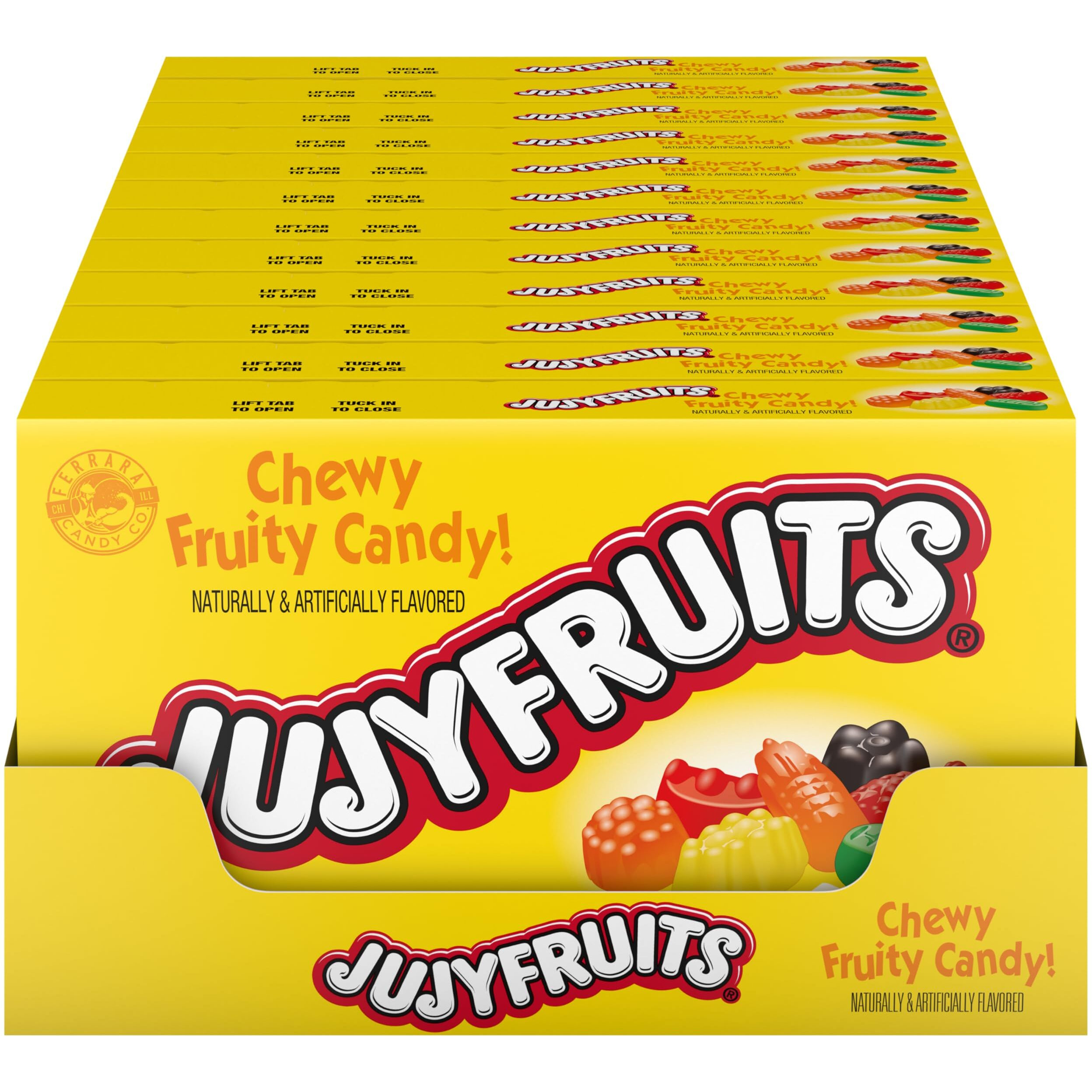 Wonka Jujyfruits Gummy Candy, Assorted Gummy Candy, 5 Ounce Theater Candy Boxes (Pack Of 12)