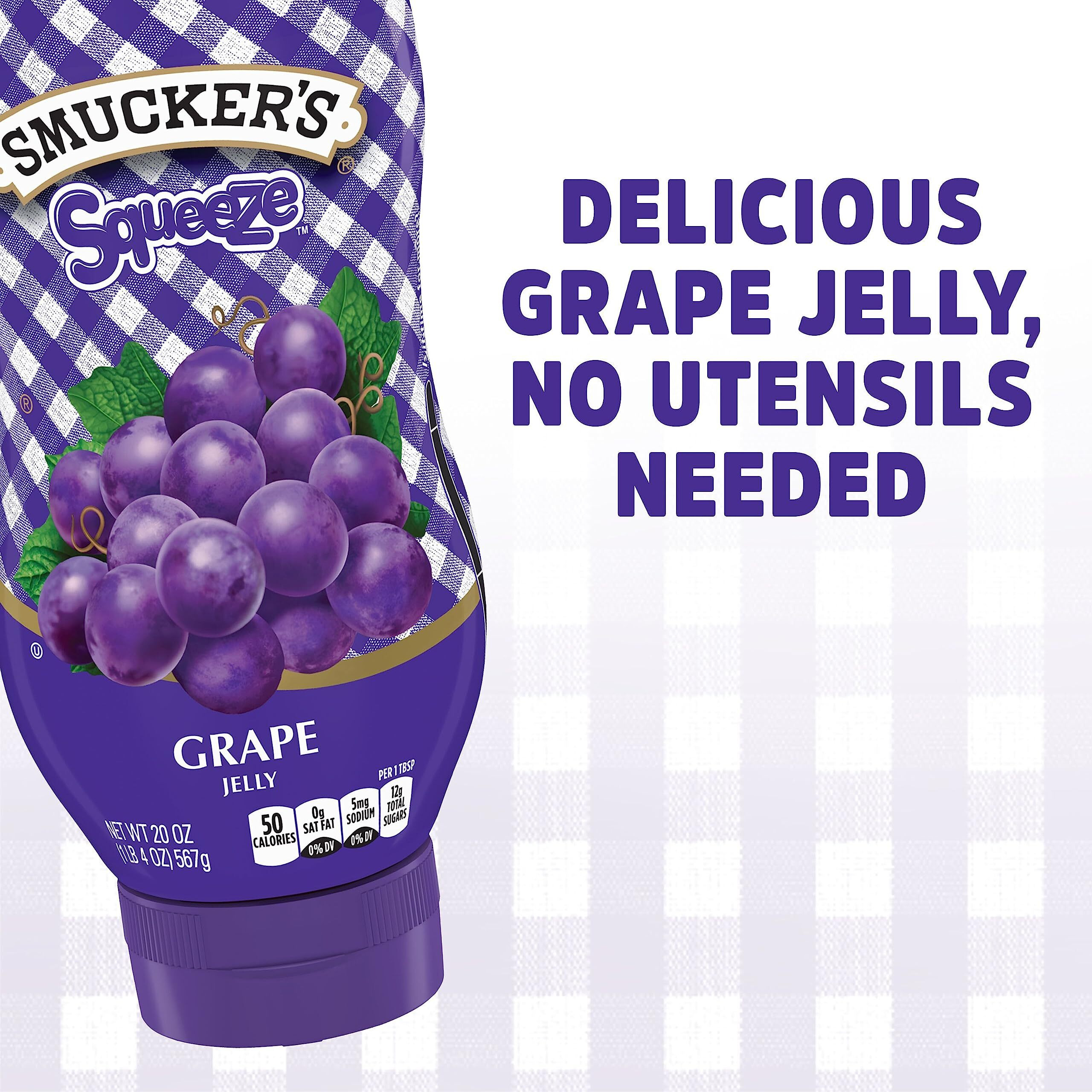 Smucker's Grape Squeezable Jelly, 20 Ounces (Pack Of 12)
