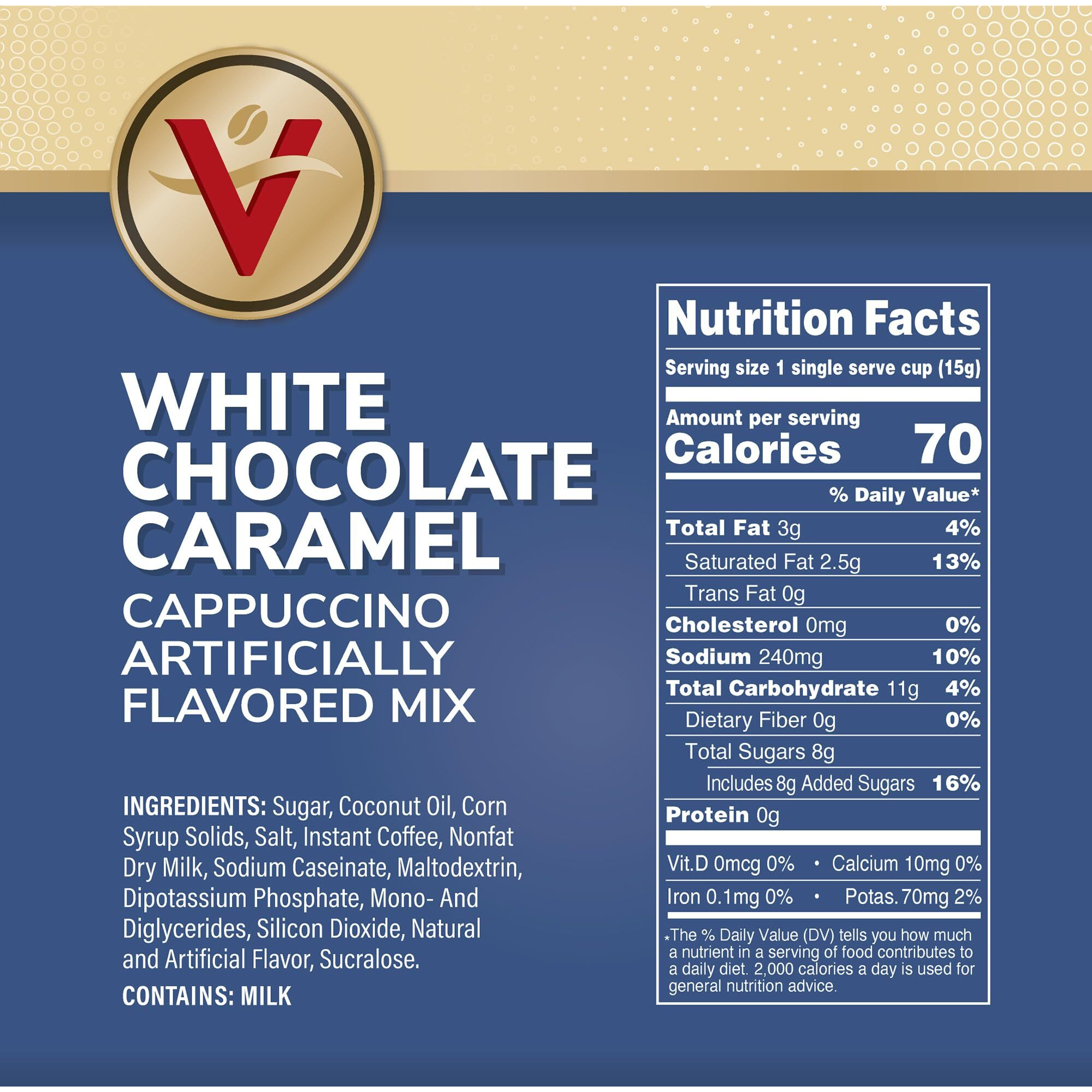 Victor Allen's Coffee White Chocolate Caramel Flavored Cappuccino, 42 Count, Single Serve Cups For Keurig K-Cup Brewers