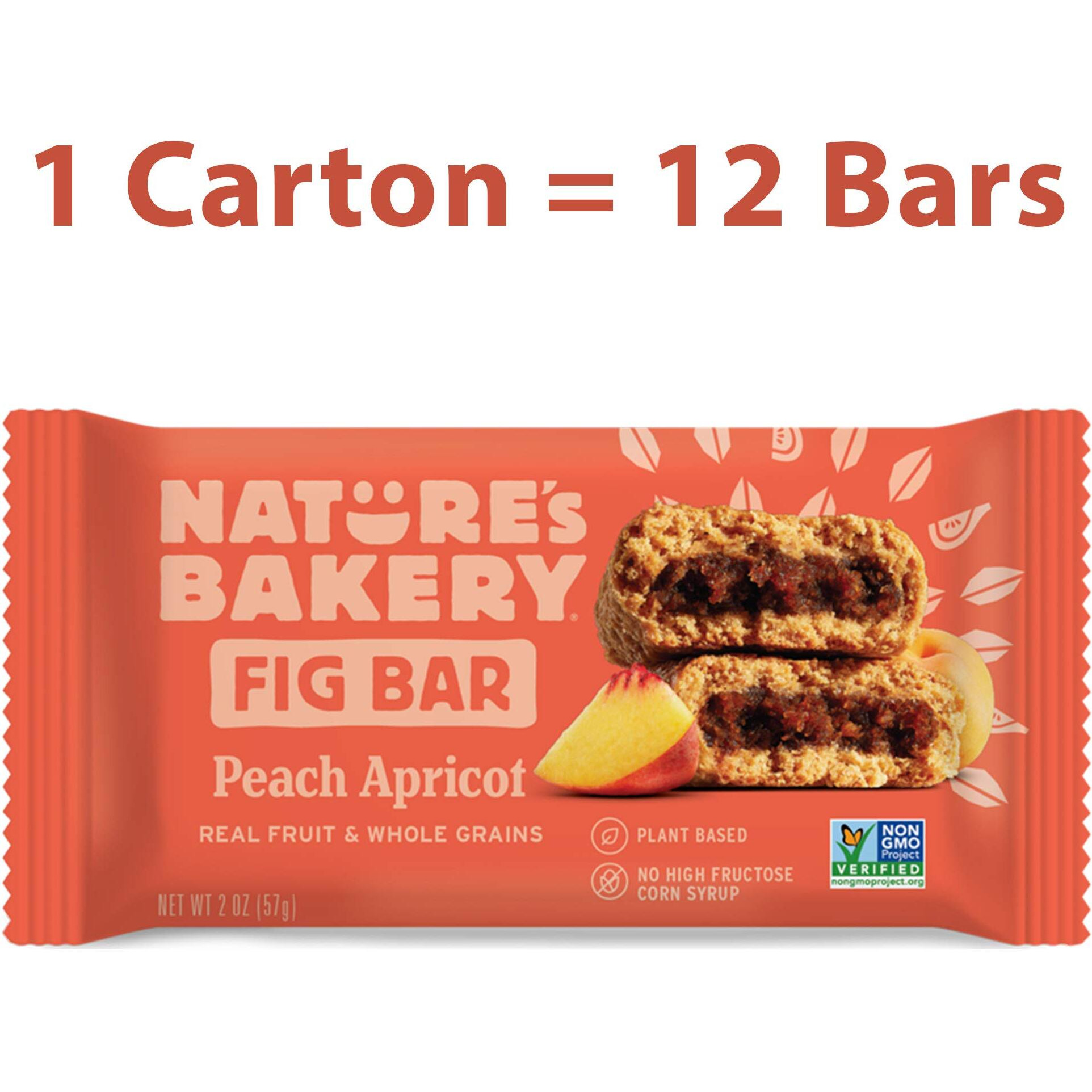 Natures Bakery Whole Wheat Fig Bars, Peach Apricot, Real Fruit, Vegan, Non-Gmo, Snack Bar, 1 Box With 12 Twin Packs (12 Twin Packs)