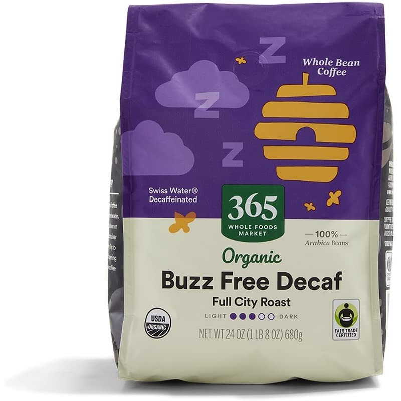 365 By Whole Foods Market, Coffee Buzz Free Decaf Whole Bean Organic, 24 Ounce