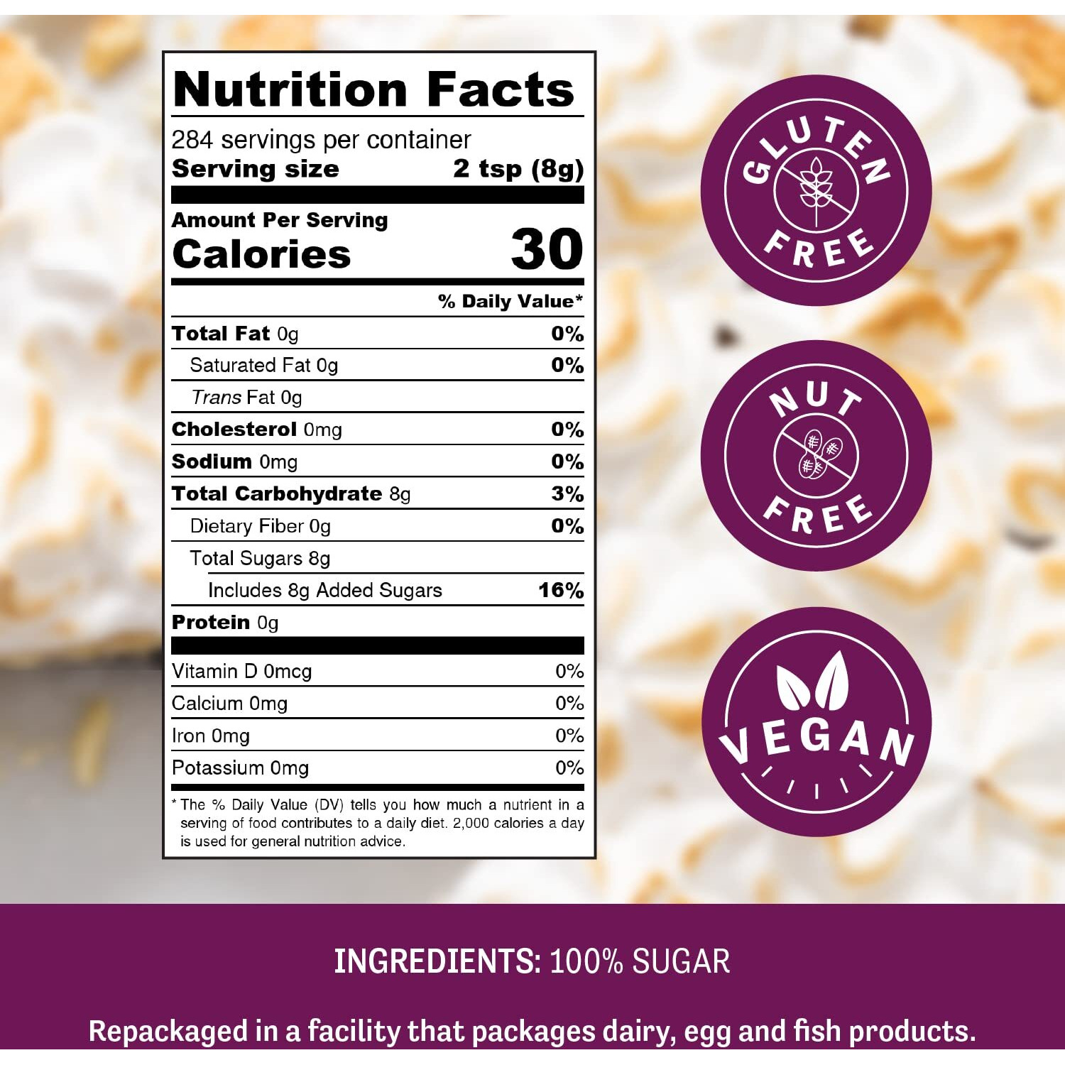 Judee's 8 Pack Superfine Caster Sugar - 5 Lbs (40 Lbs Total) - Delicious And 100% Gluten-Free - Bakers Sugar For Homemade Treats, Baked Goods, And Toppings - Airy And Smooth