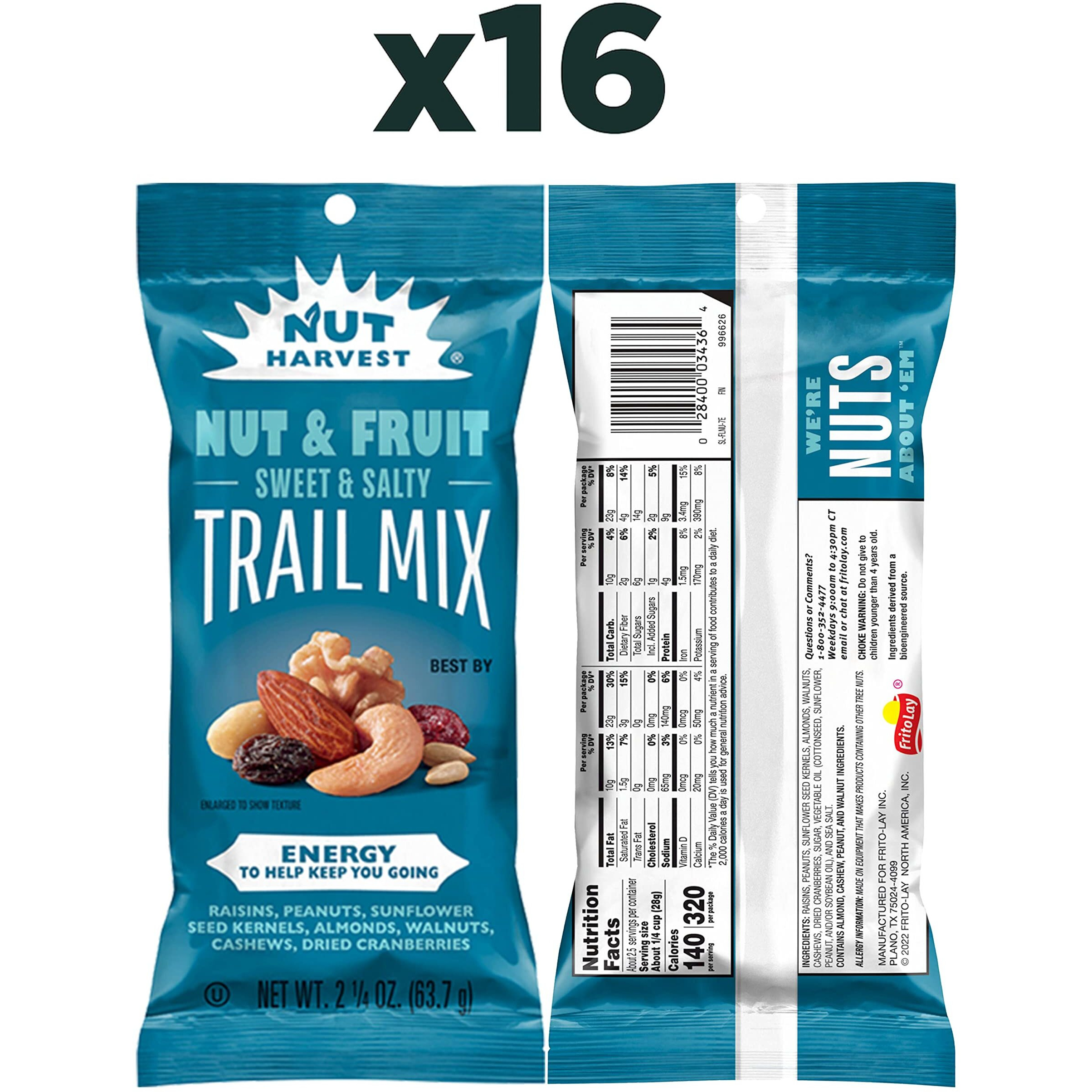 Nut Harvest, Nut & Fruit Mix, 2.25 Ounce (Pack Of 16)