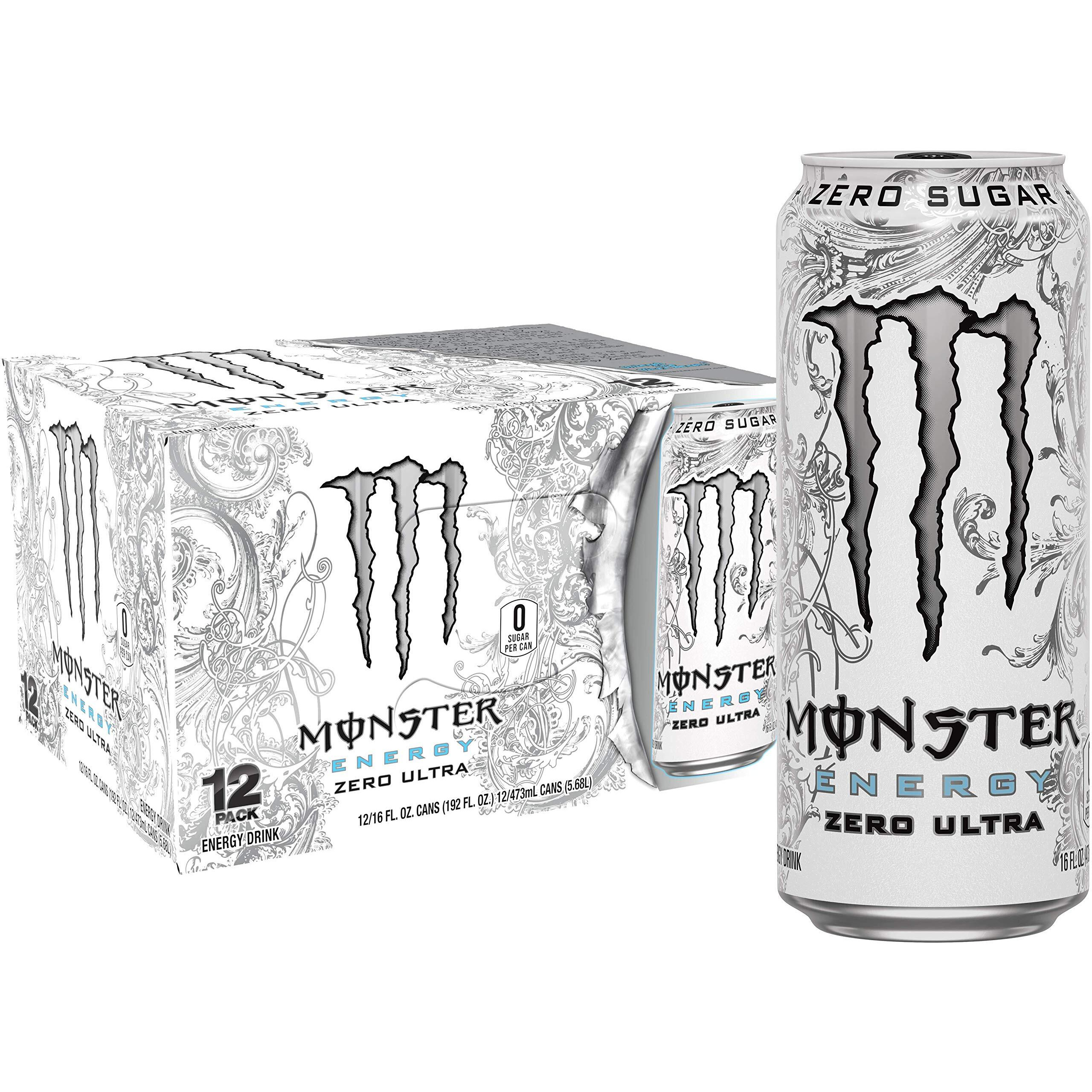 Monster Energy Zero Ultra, 16 Fl Oz Cans, 12 Pack