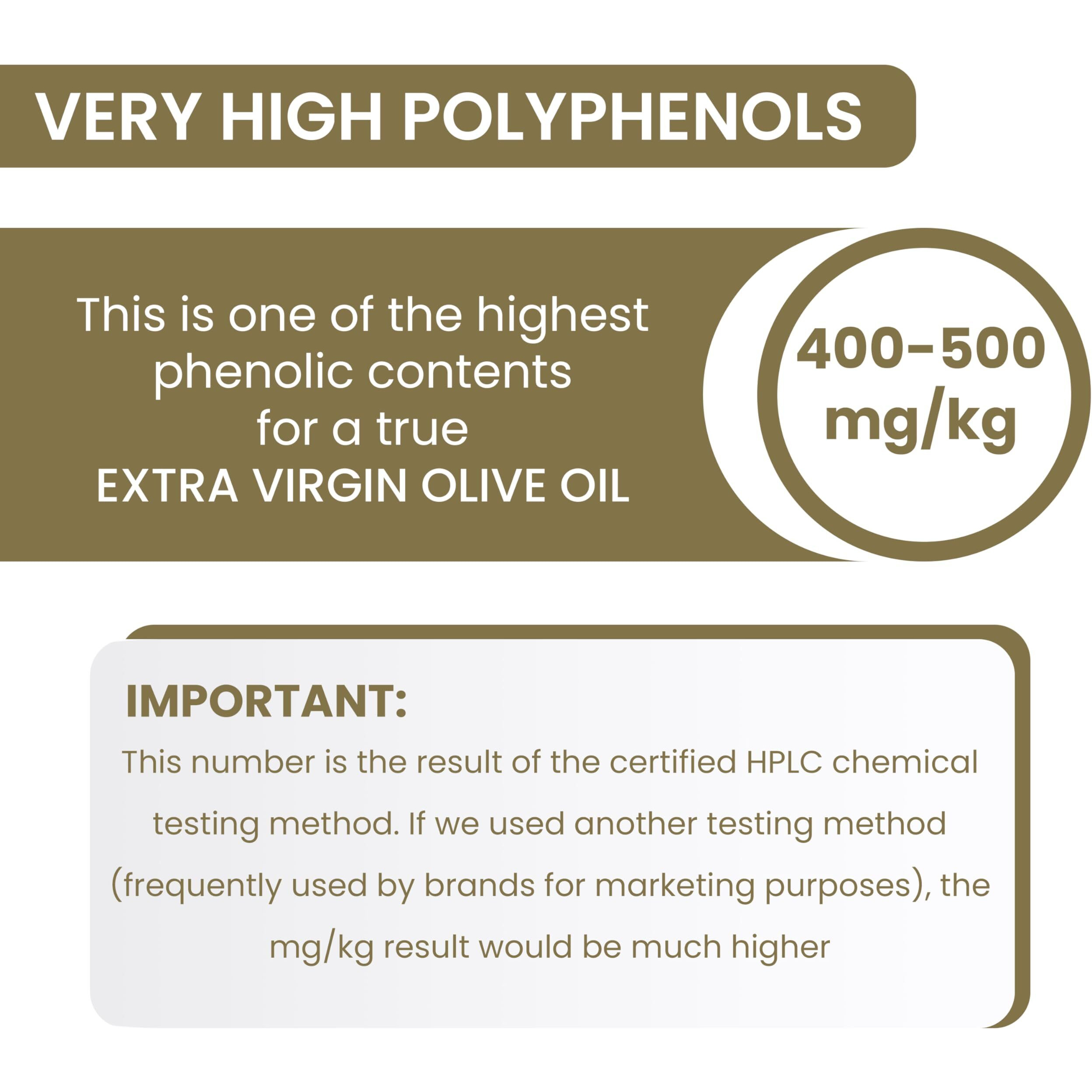 2024 Gold Award Winner, High Phenolic (400+Mg/Kg), Premium Greek Extra Virgin Olive Oil, Medium Intensity, Kosher, Greece Single Origin, Cold Extracted, 16.9 Fl Oz Tin, Koroneiki, Pj Kabos Family Reserve - Medium