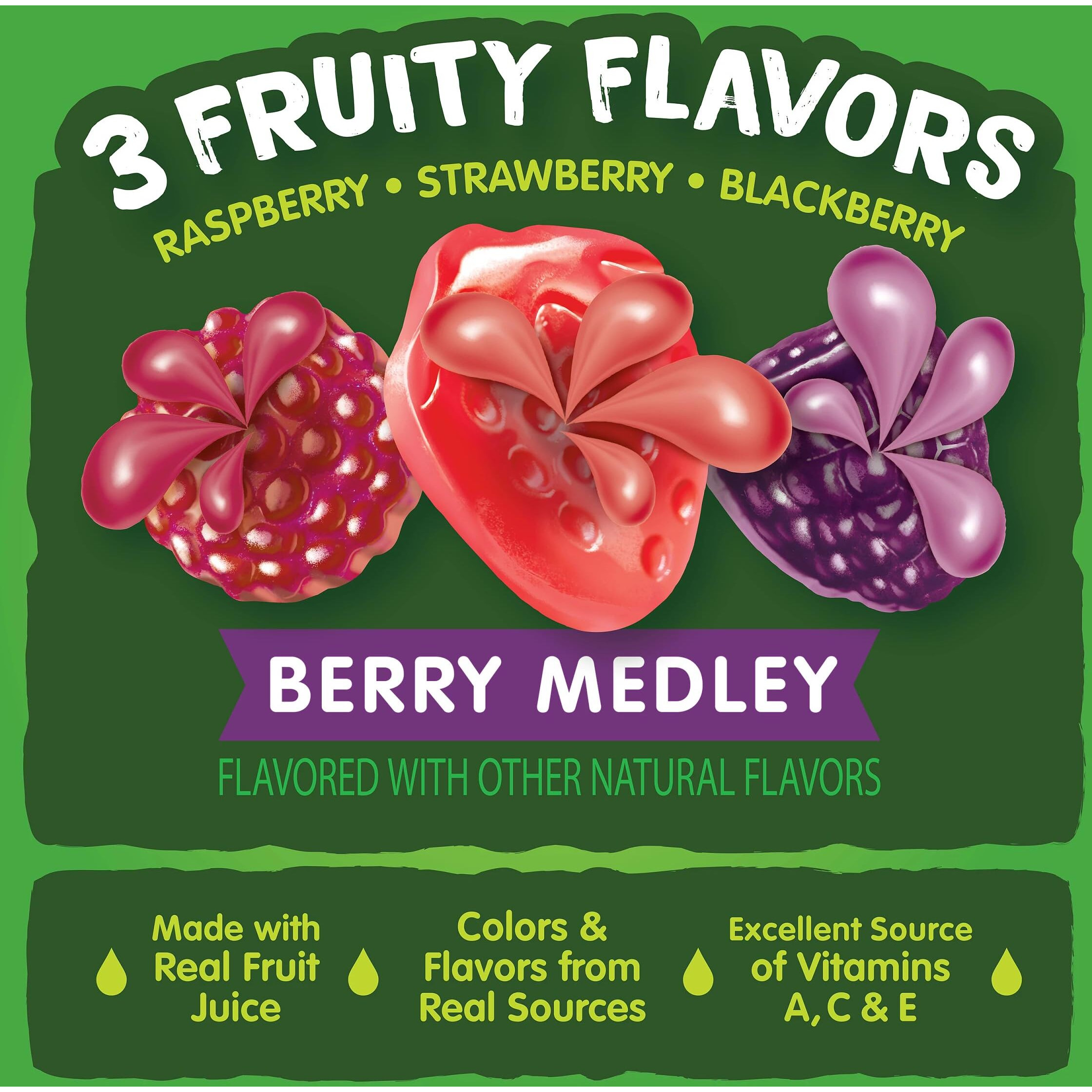 Black Forest, Juicy Burst, Fruit Flavored Snacks, Berry Medley Flavors, A Juicy Burst Of Natural Flavors, Made With Real Fruit Juice, Halloween Treats Variety Pack Trick-Or-Treat Assortment, 0.8 Oz 40 Ct