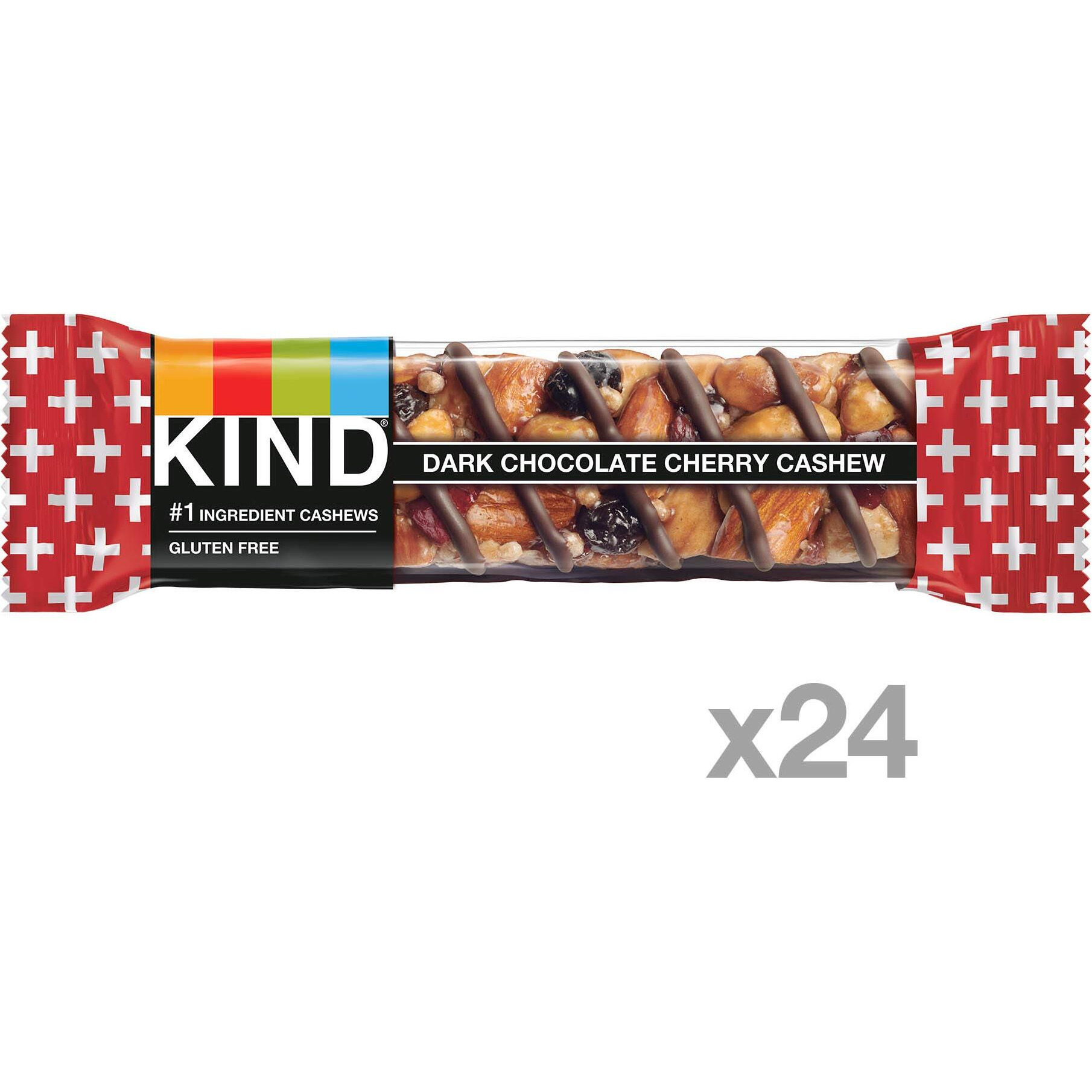 Kind Bars, Dark Chocolate Cherry Cashew, Healthy Snacks, Gluten Free, 24 Count