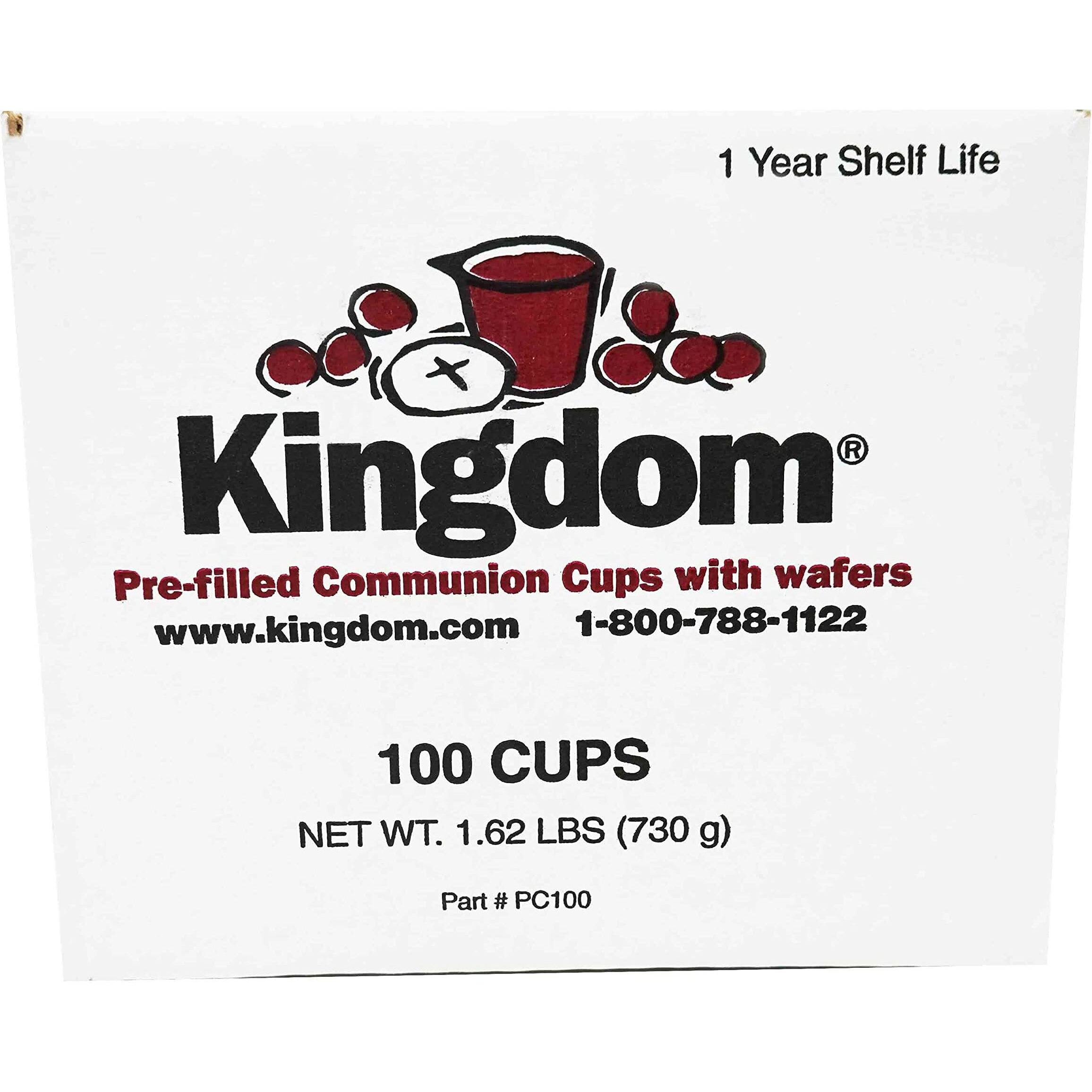 Kingdom Prefilled Communion Cup With Wafers(100 Ct-Red Juice) Sealed In A Single-Serving Container With 1-Year Shelf Life, Perfect For Holy Eucharist Celebration In Hospitals, Summer Camps, And More