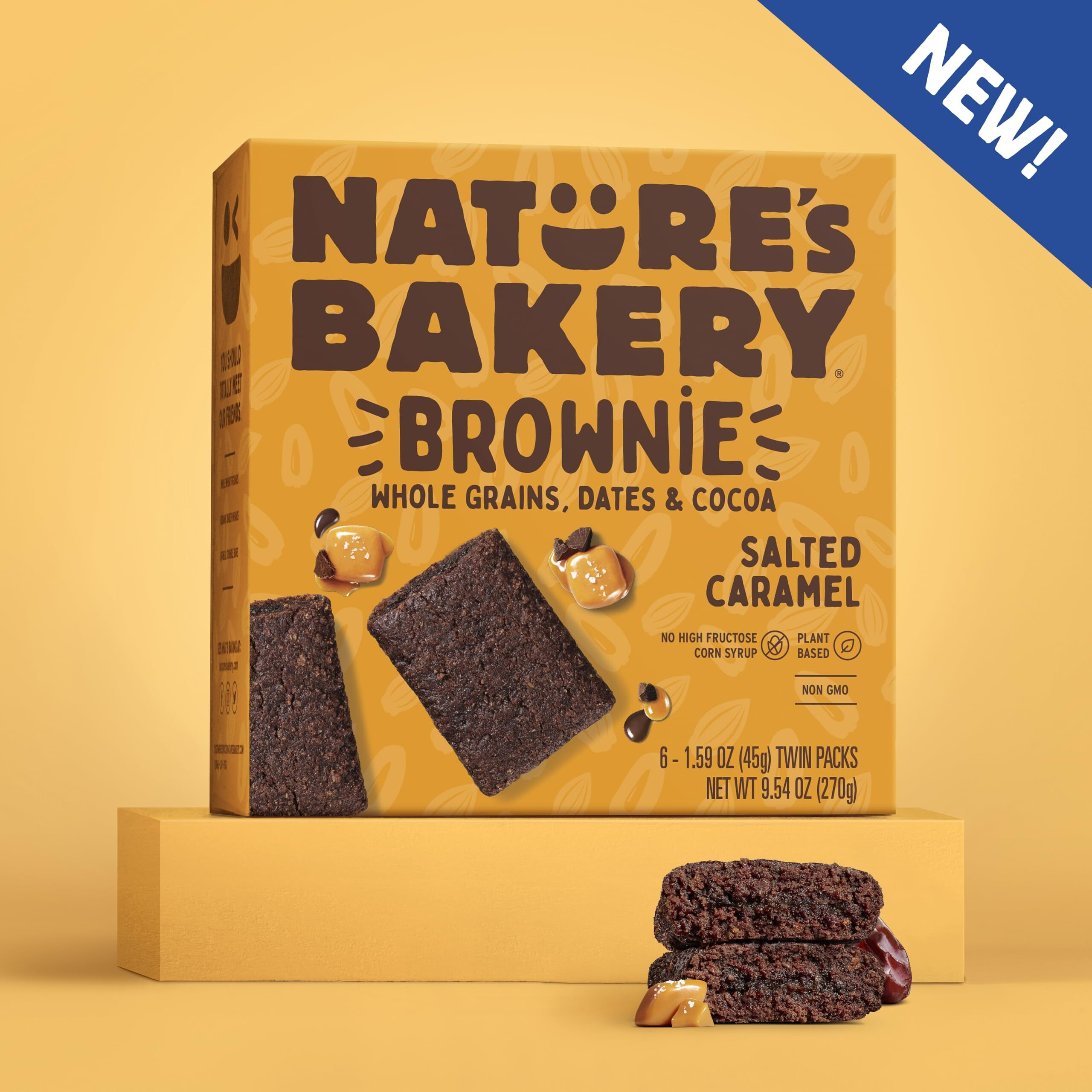 Natures Bakery Salted Caramel Brownie Bars, Whole Grains, Dates, And Cocoa, Plant Based, Dairy-Free, Snack Bar, 6 Count (Pack Of 6)