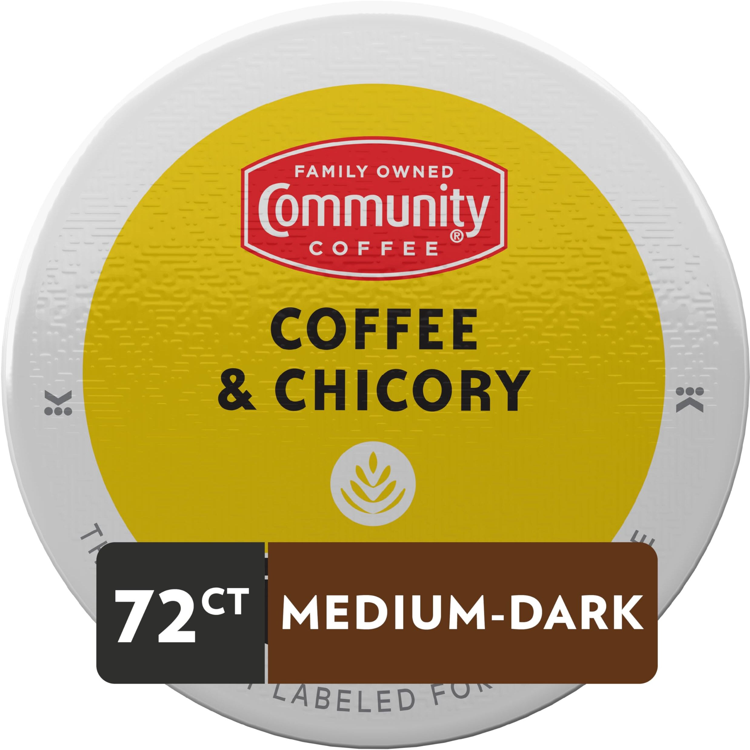 Community Coffee & Chicory 72 Count Coffee Pods, Dark Roast, Compatible With Keurig 2.0 K-Cup Brewers