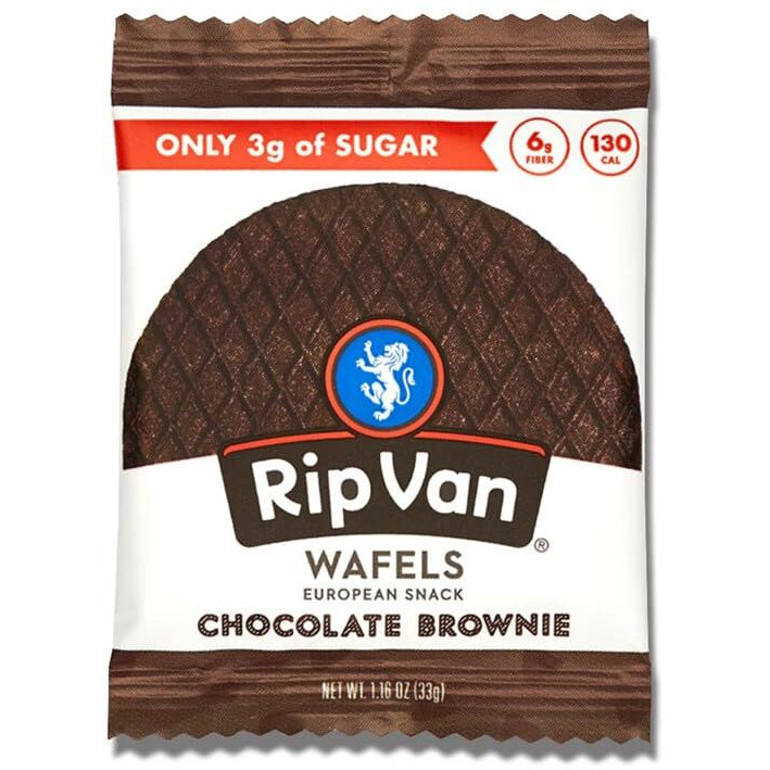 Rip Van Wafels Chocolate Brownie Stroopwafels - Healthy Snacks - Non Gmo Snack - Keto Friendly - Office Snacks - Low Sugar (3G) - Low Calorie Snack - 1.16 Ounce (Pack Of 12)