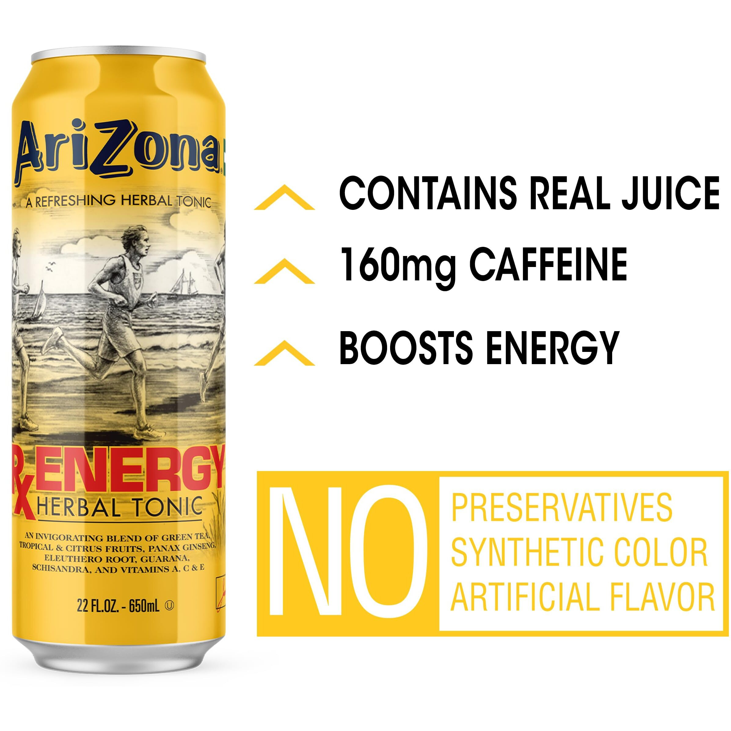 Arizona Rx Energy - Big Can, 22 Fl Oz (Pack Of 24)
