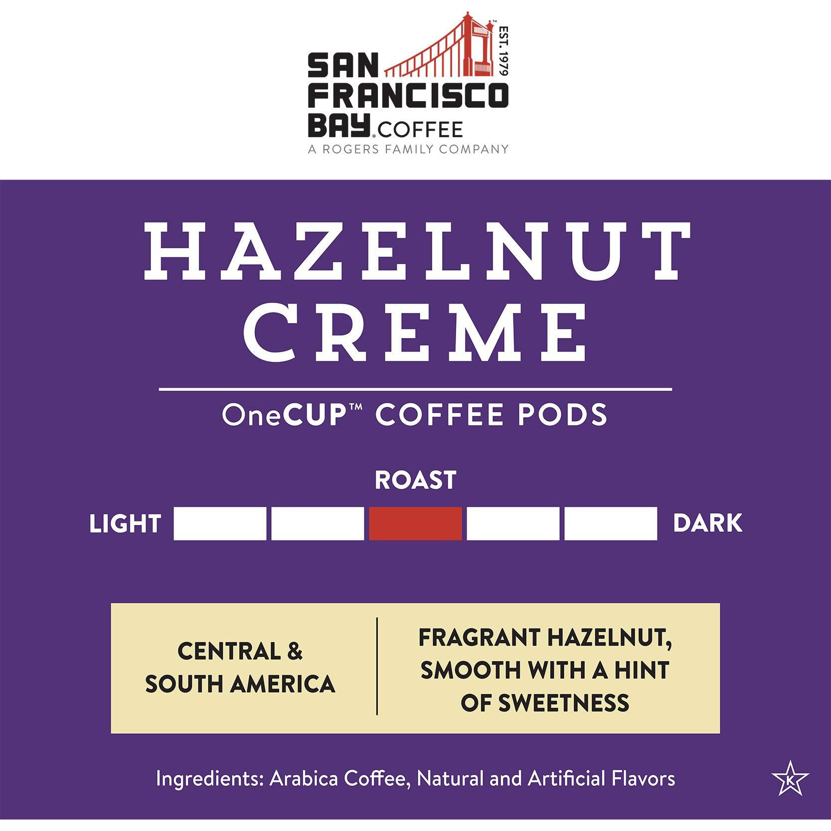 San Francisco Bay Compostable Coffee Pods - Hazelnut Crme (120 Ct) K Cup Compatible Including Keurig 2.0, Flavored, Medium Roast