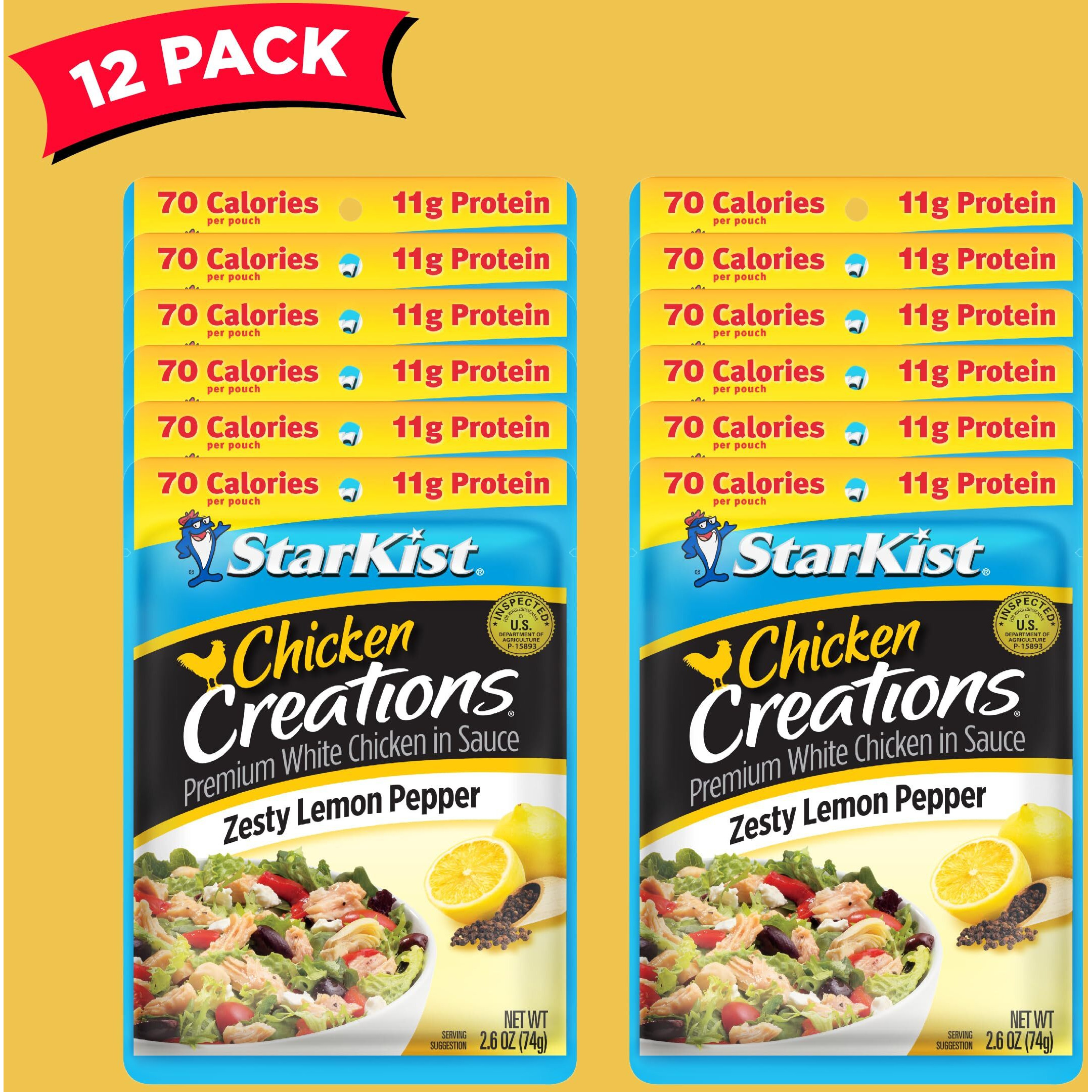 Starkist Chicken Creation Zesty Lemon Pepper - 2.6 Oz Pouch (Pack Of 12)