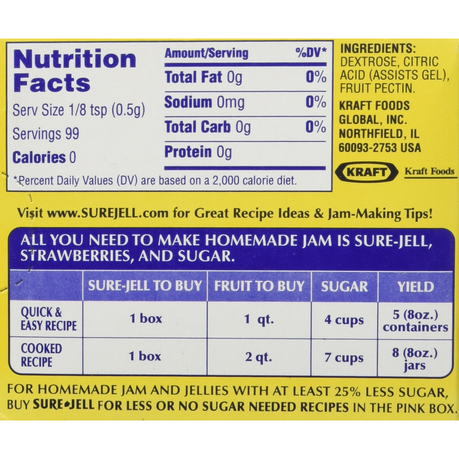 Sure Jell Premium Fruit Pectin For Homemade Jams And Jellies, 100% Natural, 1.75 Ounce (Pack Of 2)