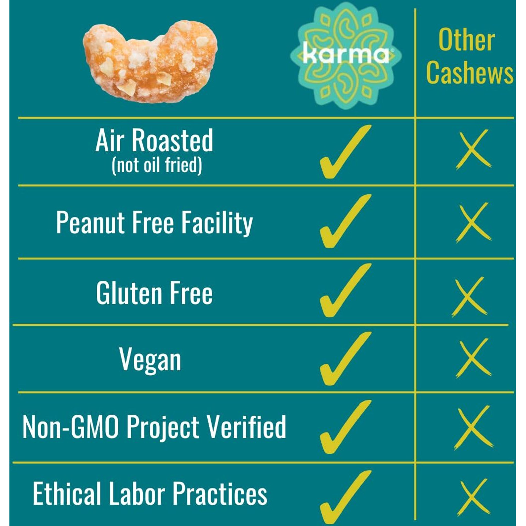 Sweet Matcha Cashews With Skin By Karma Nuts, Whole, Sweet, Roasted, Vegan, Gluten Free, Low Net Carb, Natural, Everyday Nut Snack, 1.5 Ounce (12 Snack Packs)