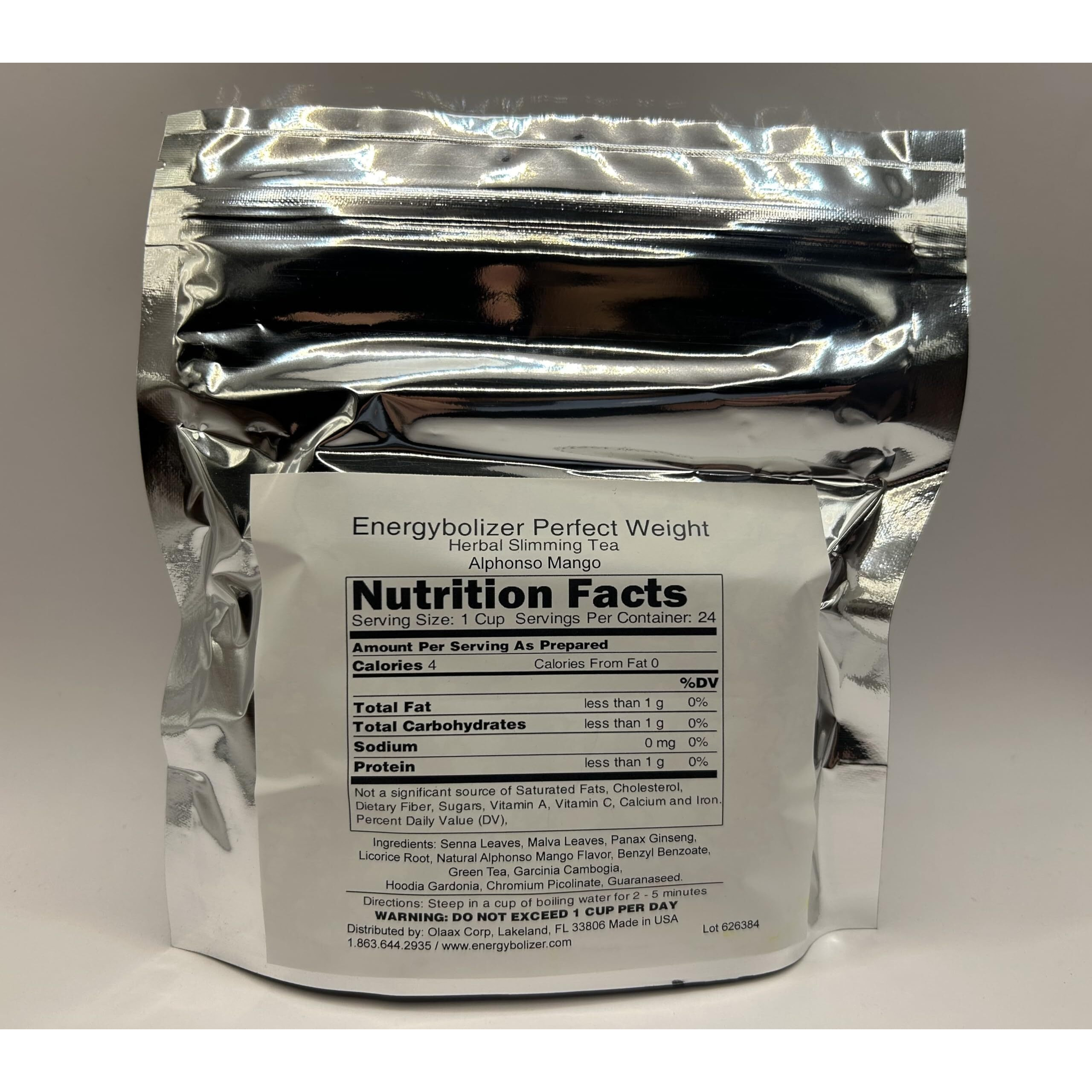 Energybolizer Perfect Weight Herbal Tea (24 Bags)| Natural Energy Booster For Women And Men | Increase Energy, Improve Digestion (Alphonso Mango)