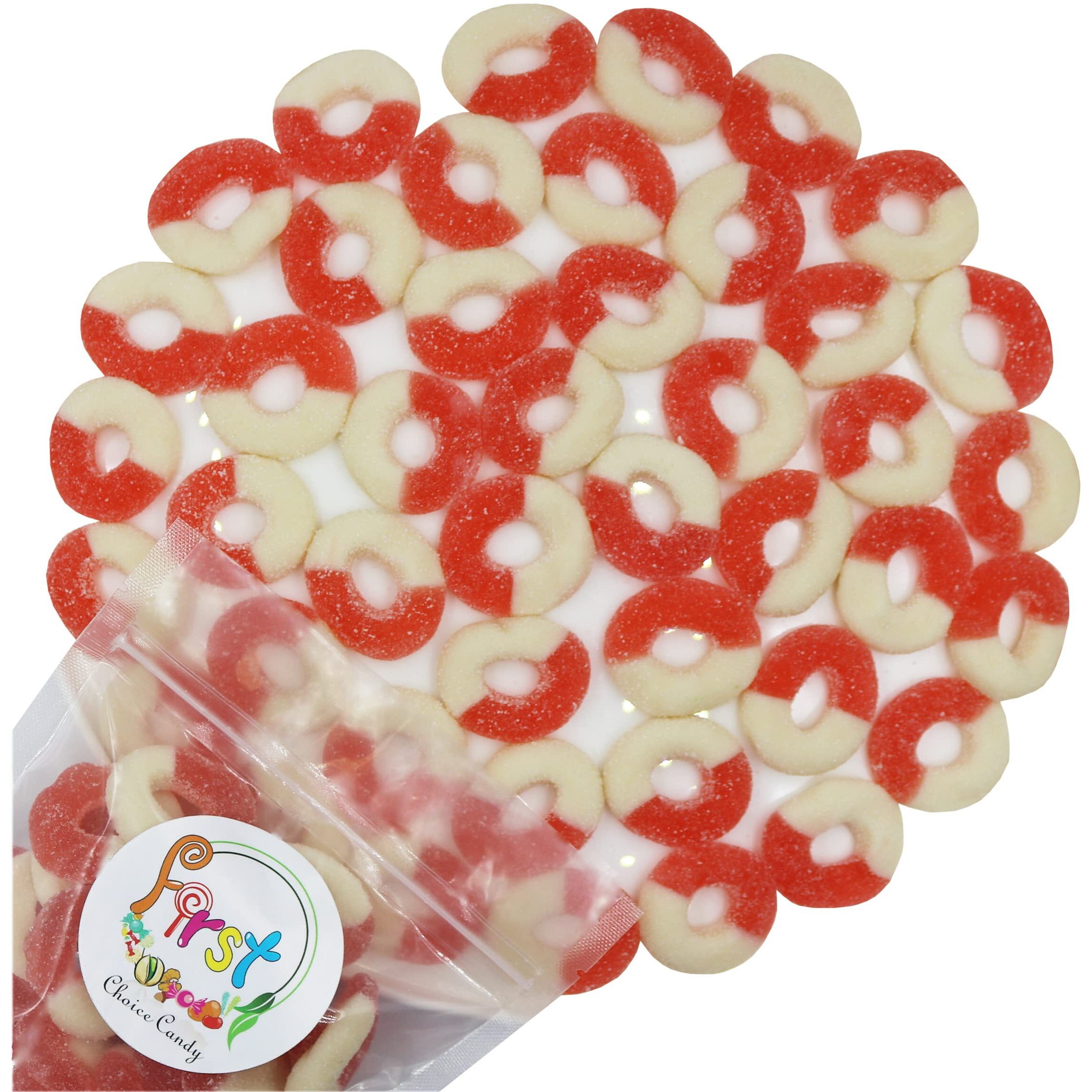 Firstchoicecandy Gummy Rings Candy (Watermelon, 1 Pound (Pack Of 1))