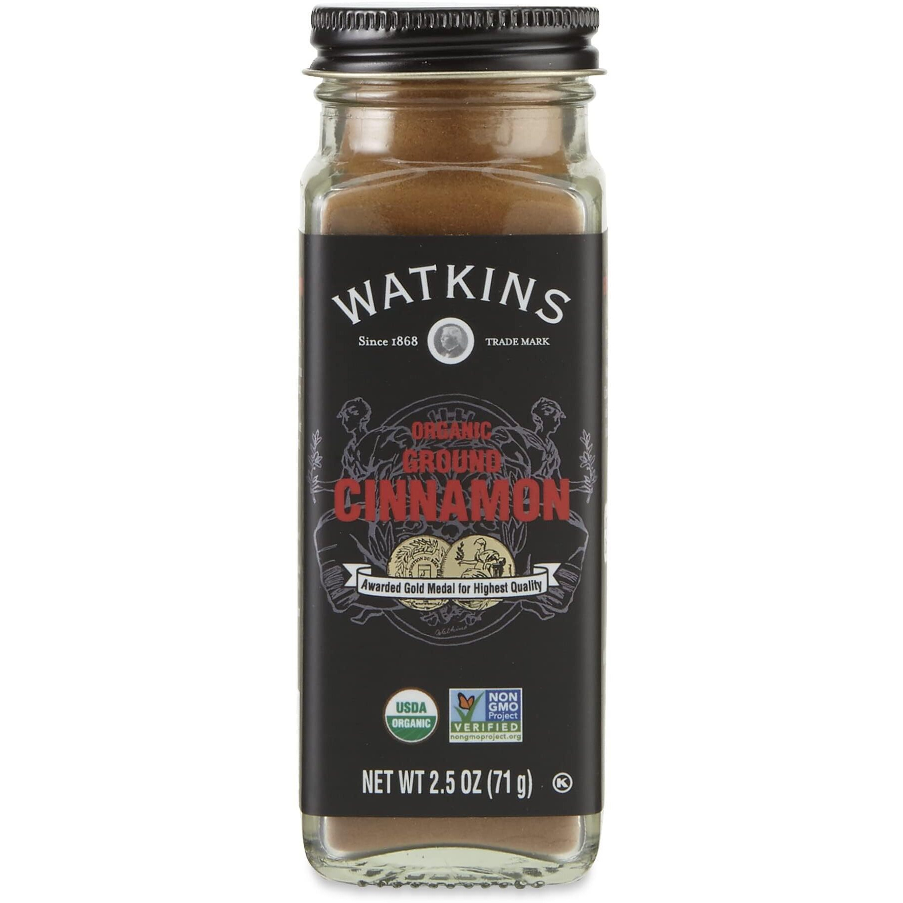 Watkins Gourmet Organic Spice Jar, Ground Cinnamon, 2.5 Ounce Jar, 3 Count