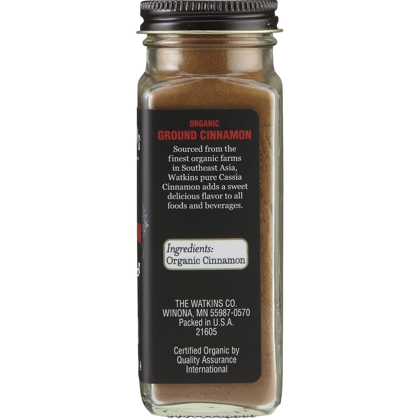 Watkins Gourmet Organic Spice Jar, Ground Cinnamon, 2.5 Ounce Jar, 3 Count