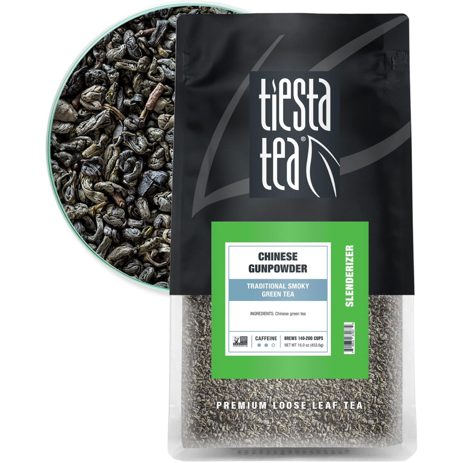 Tiesta Tea - Chinese Gunpowder | Traditional Smoky Green Tea | Premuim Aromatic Loose Leaf Tea Blend | Medium Caffeinated Tea | Make Hot Or Iced Tea & Up To 200 Cups - 16 Ounce Resealable Bulk Pouch