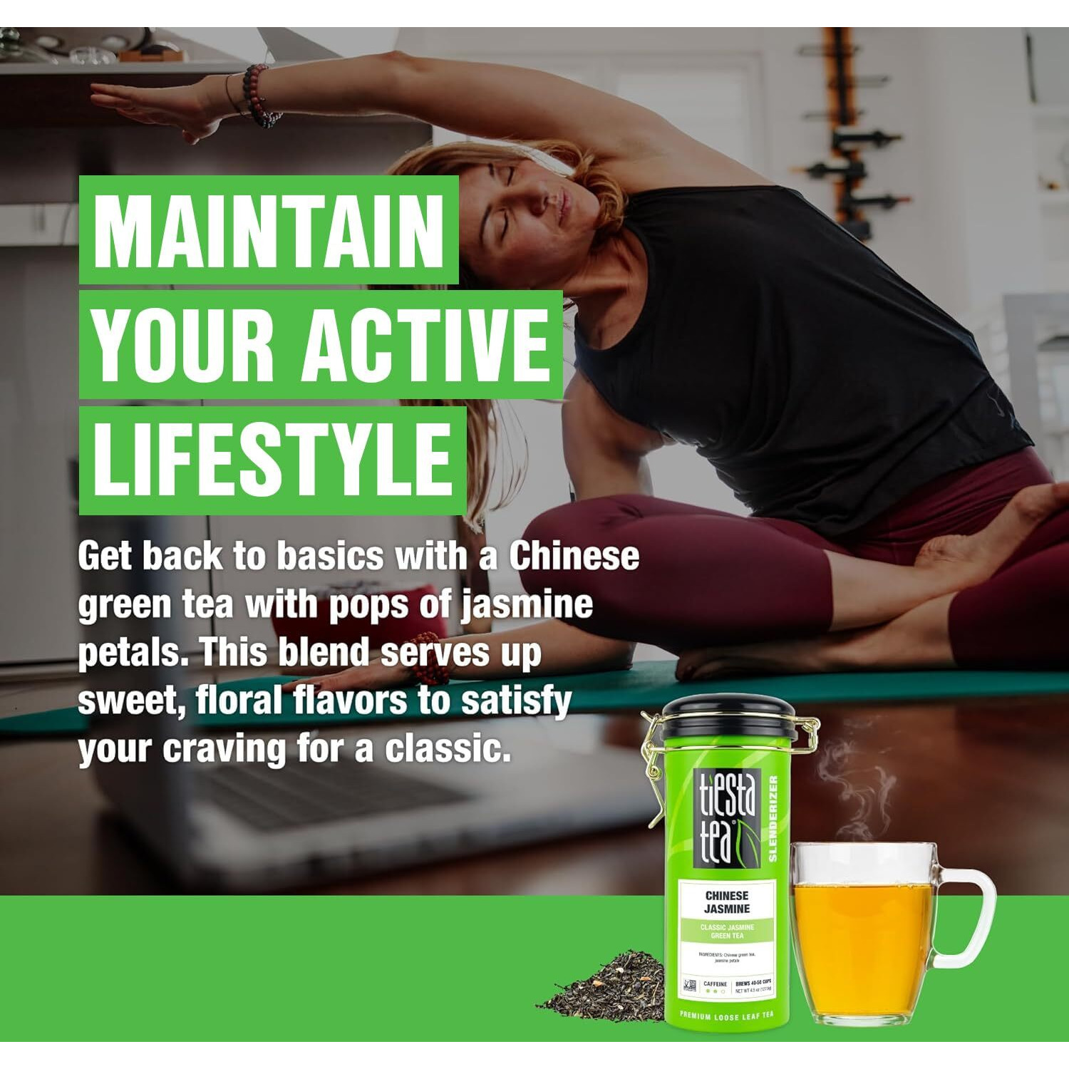 Tiesta Tea - Chinese Gunpowder | Traditional Smoky Green Tea | Premuim Aromatic Loose Leaf Tea Blend | Medium Caffeinated Tea | Make Hot Or Iced Tea & Up To 200 Cups - 16 Ounce Resealable Bulk Pouch