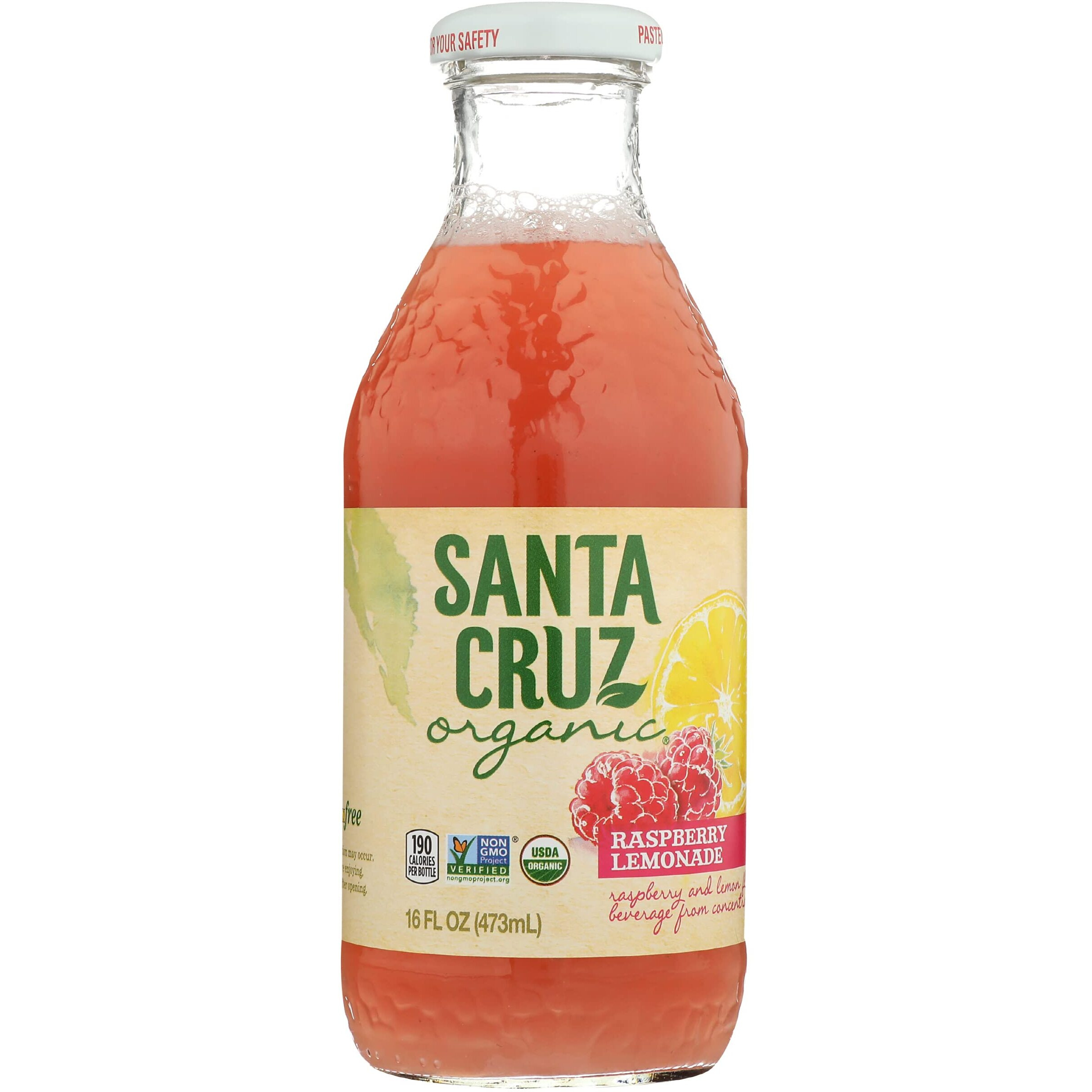 Santa Cruz Organic Raspberry Lemonade Juice, Usda Organic, Gluten Free & Non-Gmo, 16 Oz (Pack Of 8)