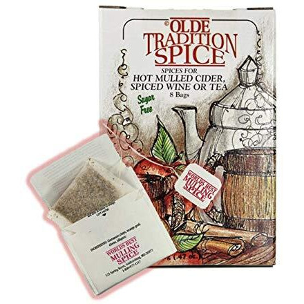 Olde Tradition Spice Mulling Spices In Tea Bags For Apple Cider, Mulled Wine, Glhwein, Hot Toddy Holiday Drink - Sugar-Free & Caffeine-Free - 8 Count