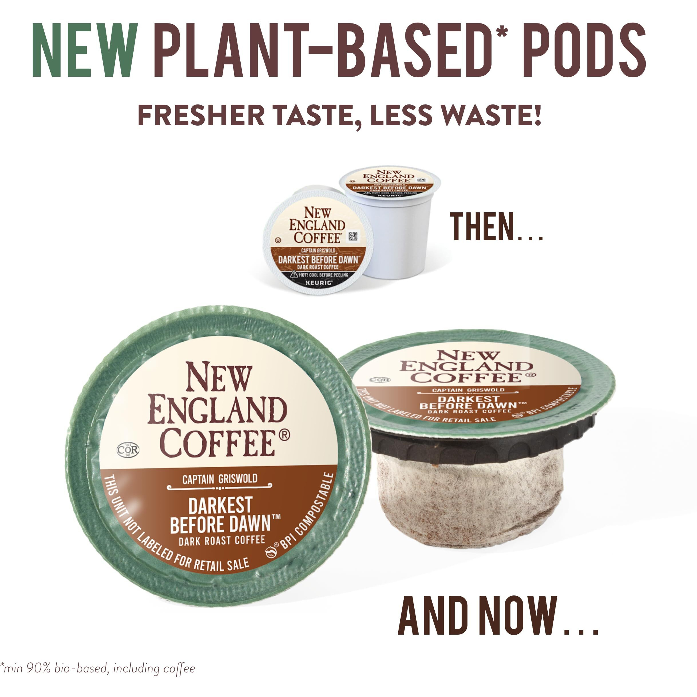 New England Coffee Darkest Before Dawn Dark Roast Single Serve Pods, 10Ct Box (Pack Of 1)