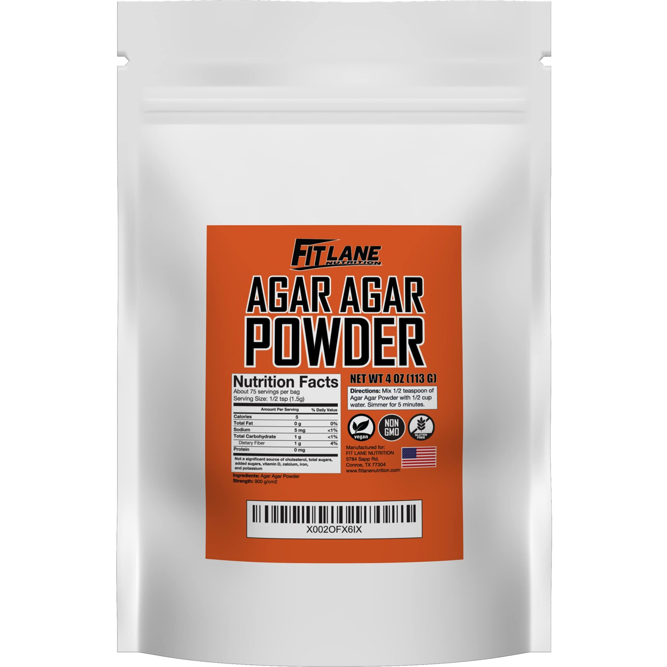 Agar Agar Powder. Vegan (Vegetarian) Gelatin. Non Gmo, Gluten Free And Nutrient Rich. 4 Oz Bag, Unflavored.