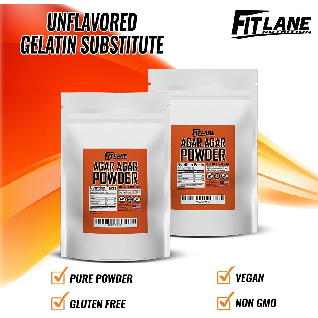 Agar Agar Powder. Vegan (Vegetarian) Gelatin. Non Gmo, Gluten Free And Nutrient Rich. 4 Oz Bag, Unflavored.