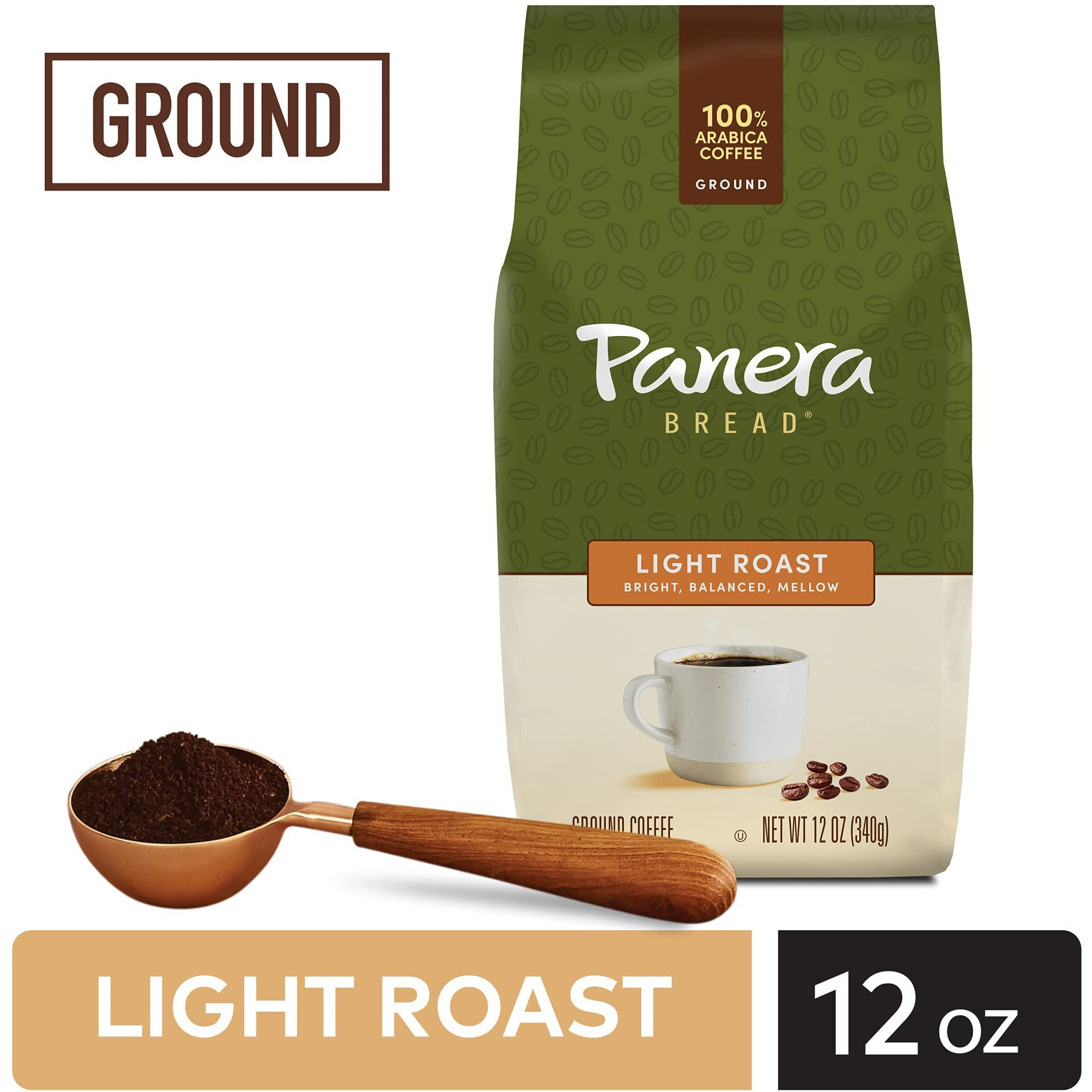 Panera Light Roast, Ground Coffee, 100 Percent Arabica Coffee, Bagged 12Oz.