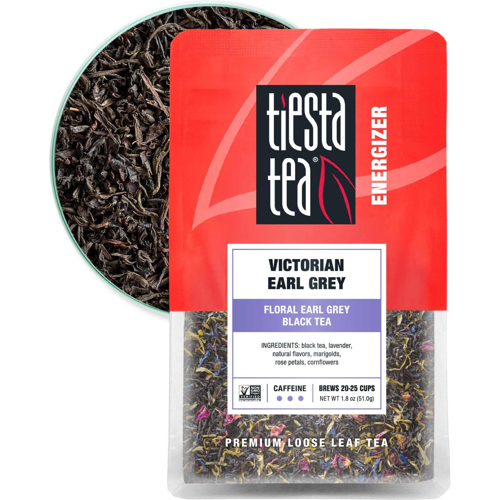 Tiesta Tea - Victorian Earl Grey, Floral Earl Grey Black Tea, Premium Loose Leaf Tea Blends, High Caffeinated Black Tea, Make Hot Or Iced Tea, Brews Up To 25 Cups - 1.8 Ounce Resealable Pouch