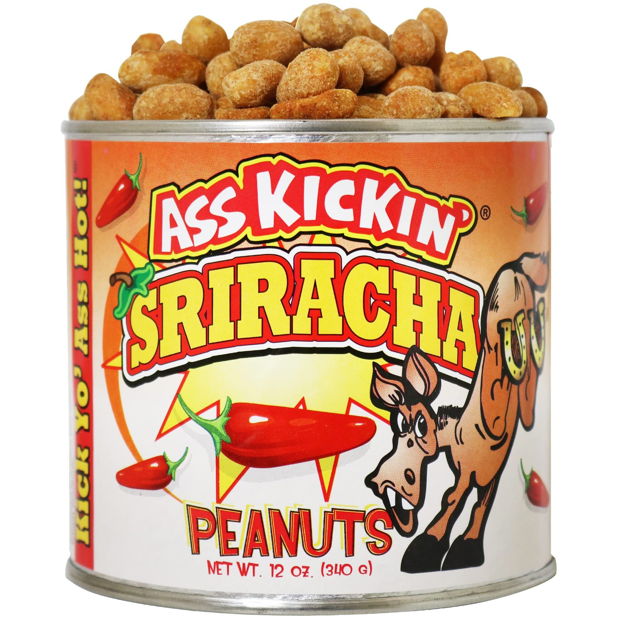 Kickin Sriracha Peanuts - 12Oz - Ultimate Gourmet Gift Peanuts - Try If You Dare