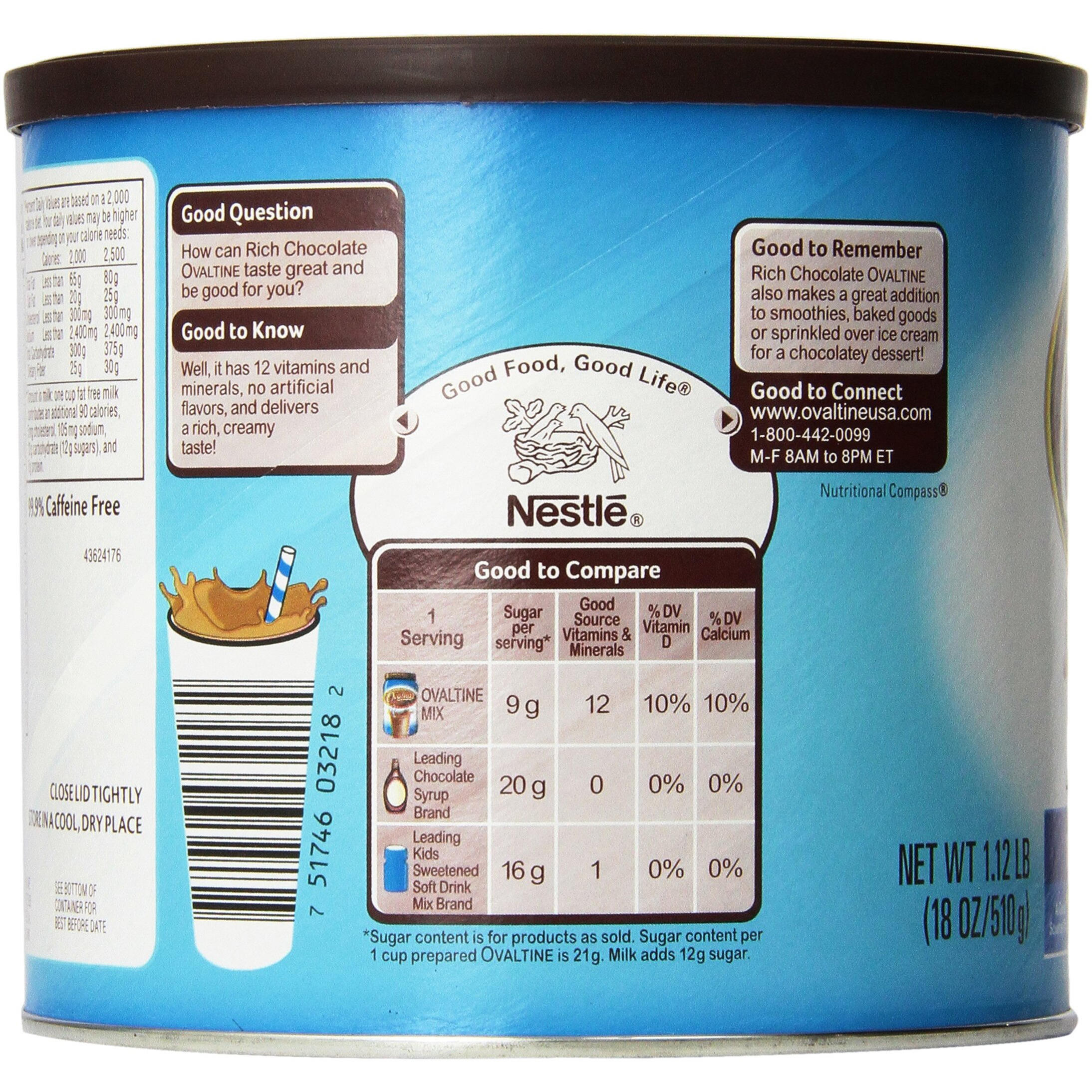 Ovaltine Nutritional Drink, Rich Chocolate, 1.12 Lb