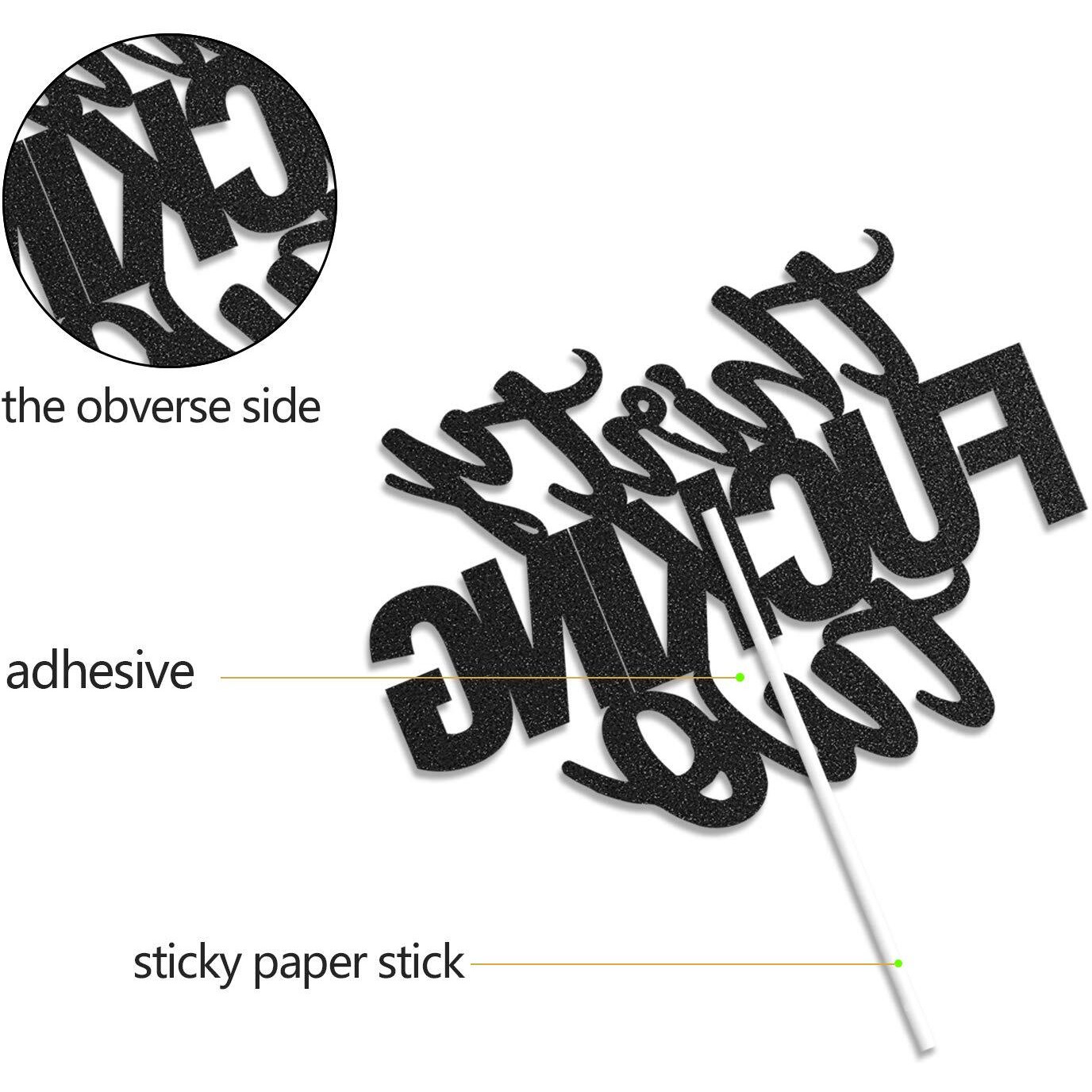 Thirty Two Black Glitter Cake Toppers 32 Years Old 32Nd Birthday Party Decorations Supplies