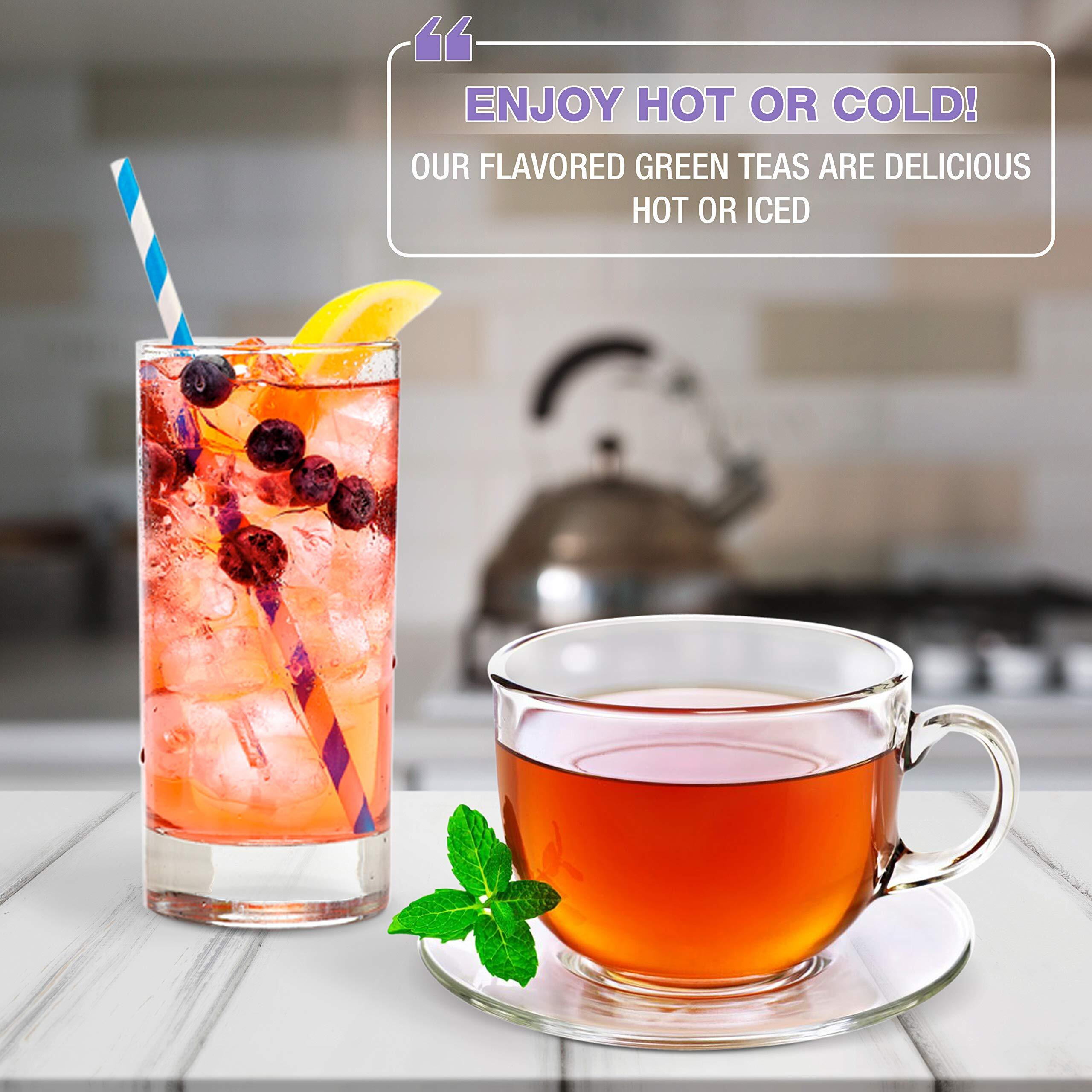 Brew La La Organic Green Tea - Natural Acai Flavor - 50 Double Chambered Bags - Low Caffeine Gourmet Tea - Certified Organic