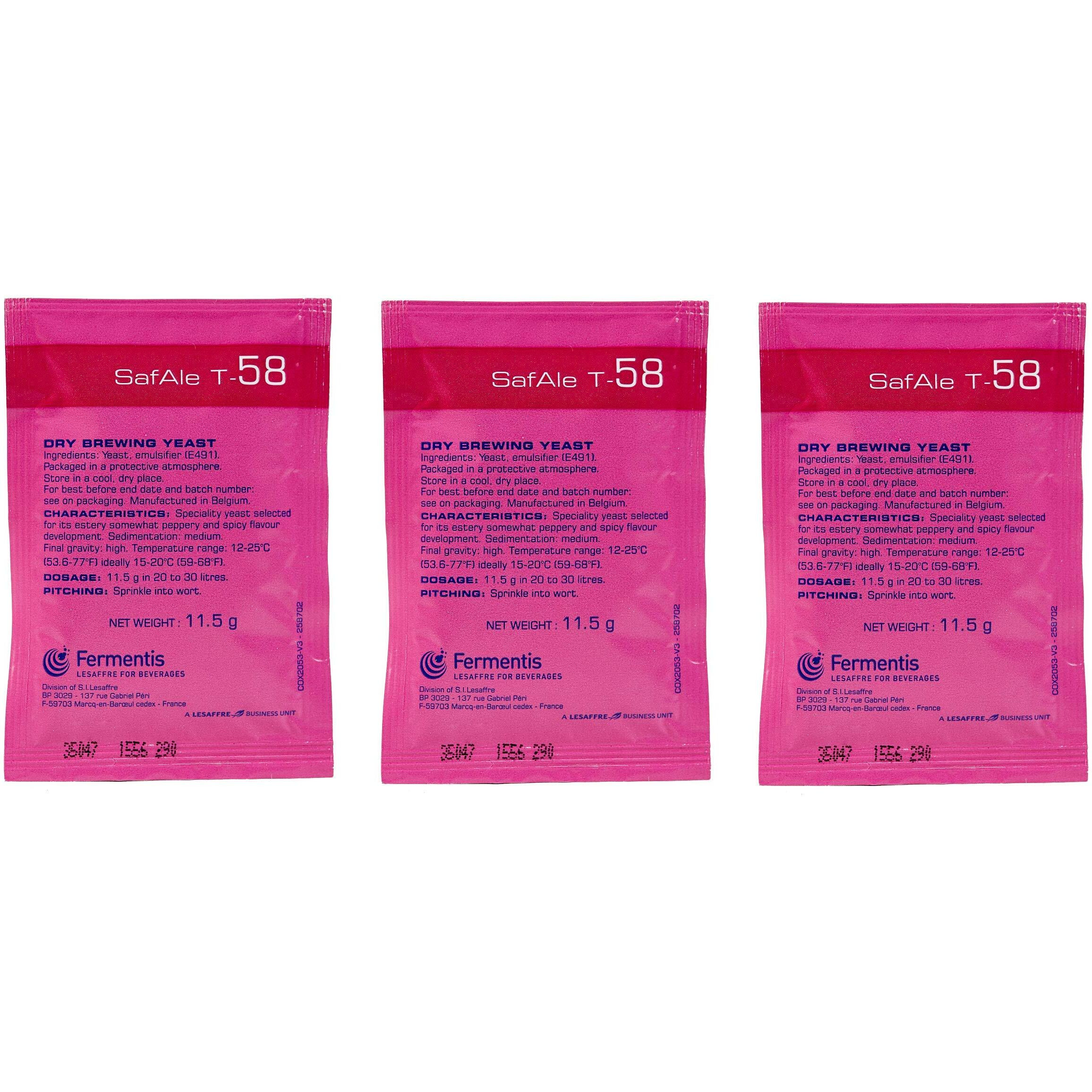 Fermentis Safale T-58 Beer/Ale Yeast - Pack Of 3 - With North Mountain Supply Freshness Guarantee