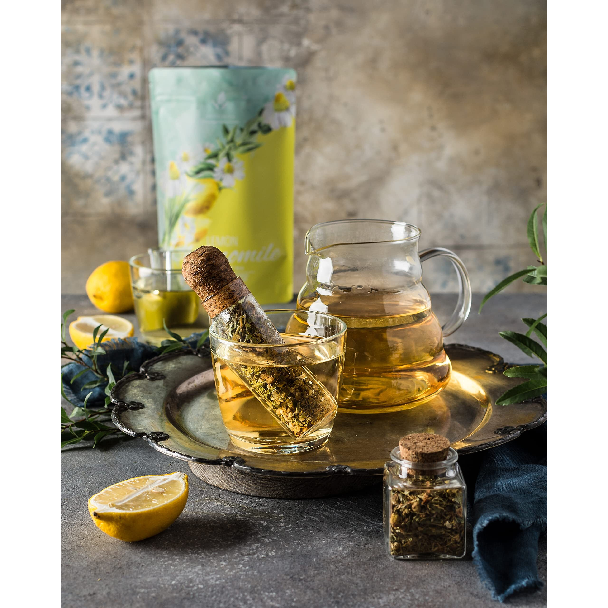 Gardenika Organic Lemon Chamomile Loose Leaf Tea, Ksa Kosher, Caffeine Free, Herbal With Chamomile And Lemongrass - 4 Oz (1 Pack)