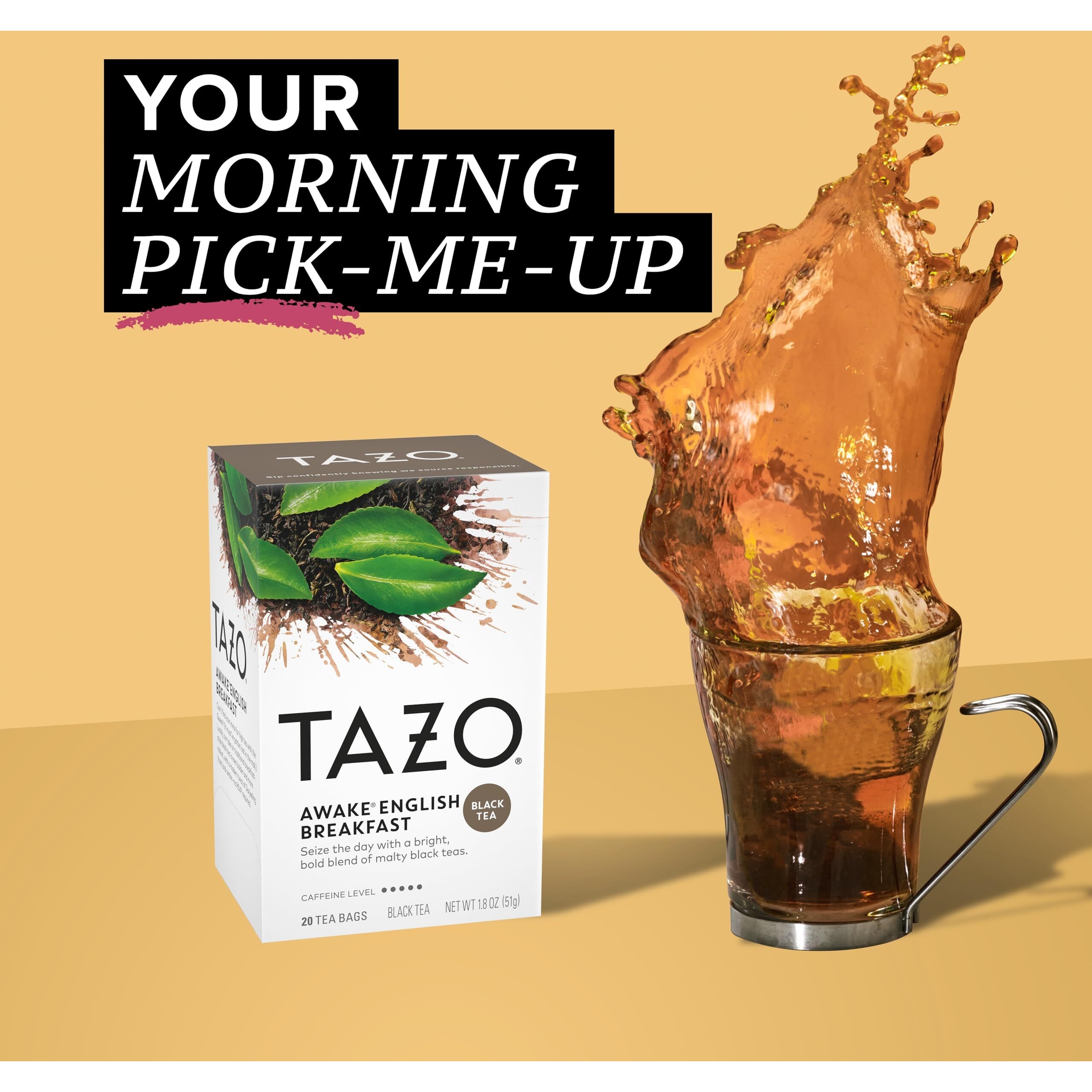 Tazo Tea Bags, Black Tea, Regenerative Organic Awake English Breakfast Tea, 16 Count (Pack Of 6)