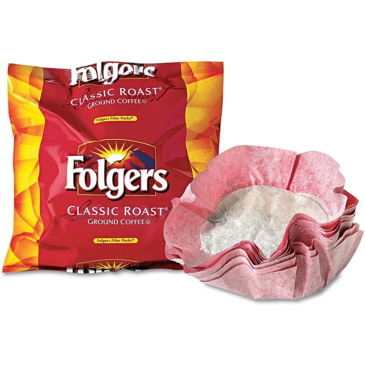 Folgers Classic Roast Filter Packs, Premeasured Ground Coffee And Filter In A Single Pouch, 4 Boxes 160 Count