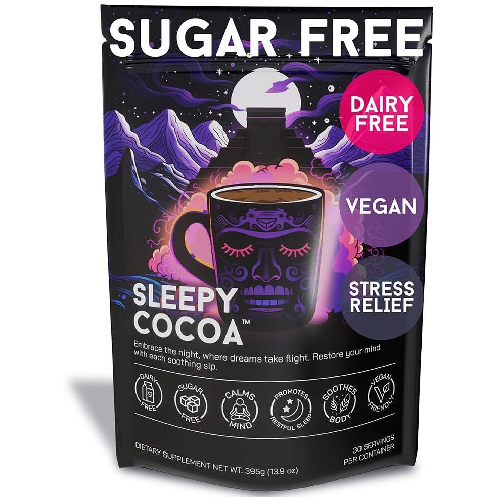 Sleepy Cocoa Sugar Free Hot Chocolate Mix - Sleep Support Supplement - Non Dairy, Keto, And Vegan Hot Cocoa Powder - Night Time Self Care - Melatonin And Gluten Free - 30 Servings