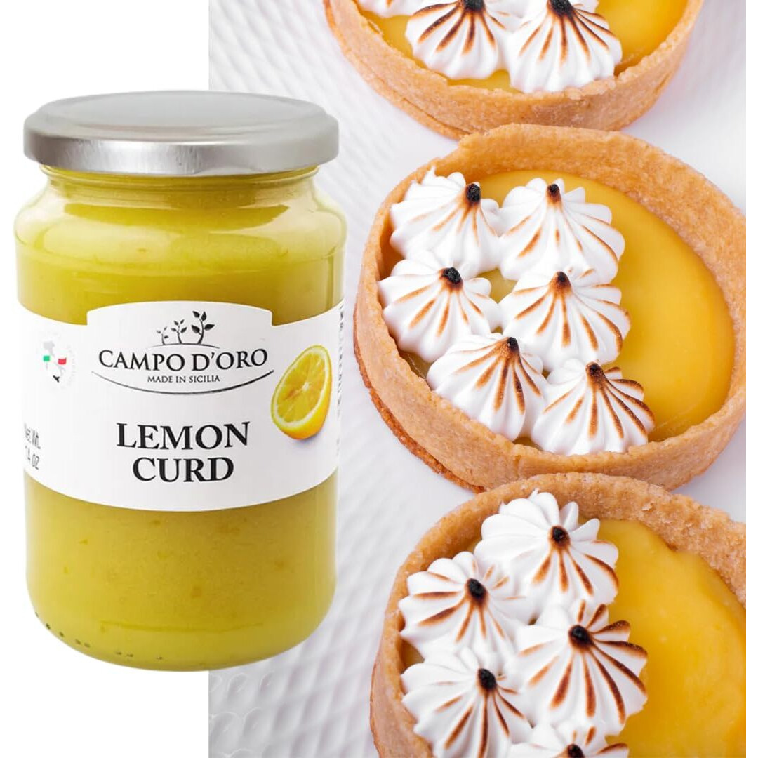 Lemon Curd, 13.8 Oz (390G), Made With Sicilian Lemons In Italy, Citrus Lemon Custard Made With Fresh Lemon, Eggs And Butter, Dessert, Pie Or Tart Filling, Simply Spread It Over Toast, Or On Biscuits, Croissants, Panettoni, Campo D'Oro