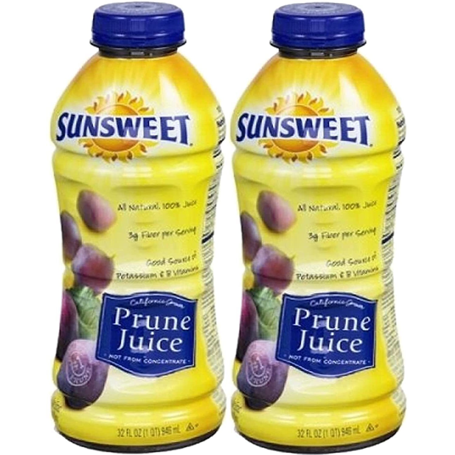 Prune Juice, 32 Ounce (2-Pack) With Bay Area Marketplace Napkins